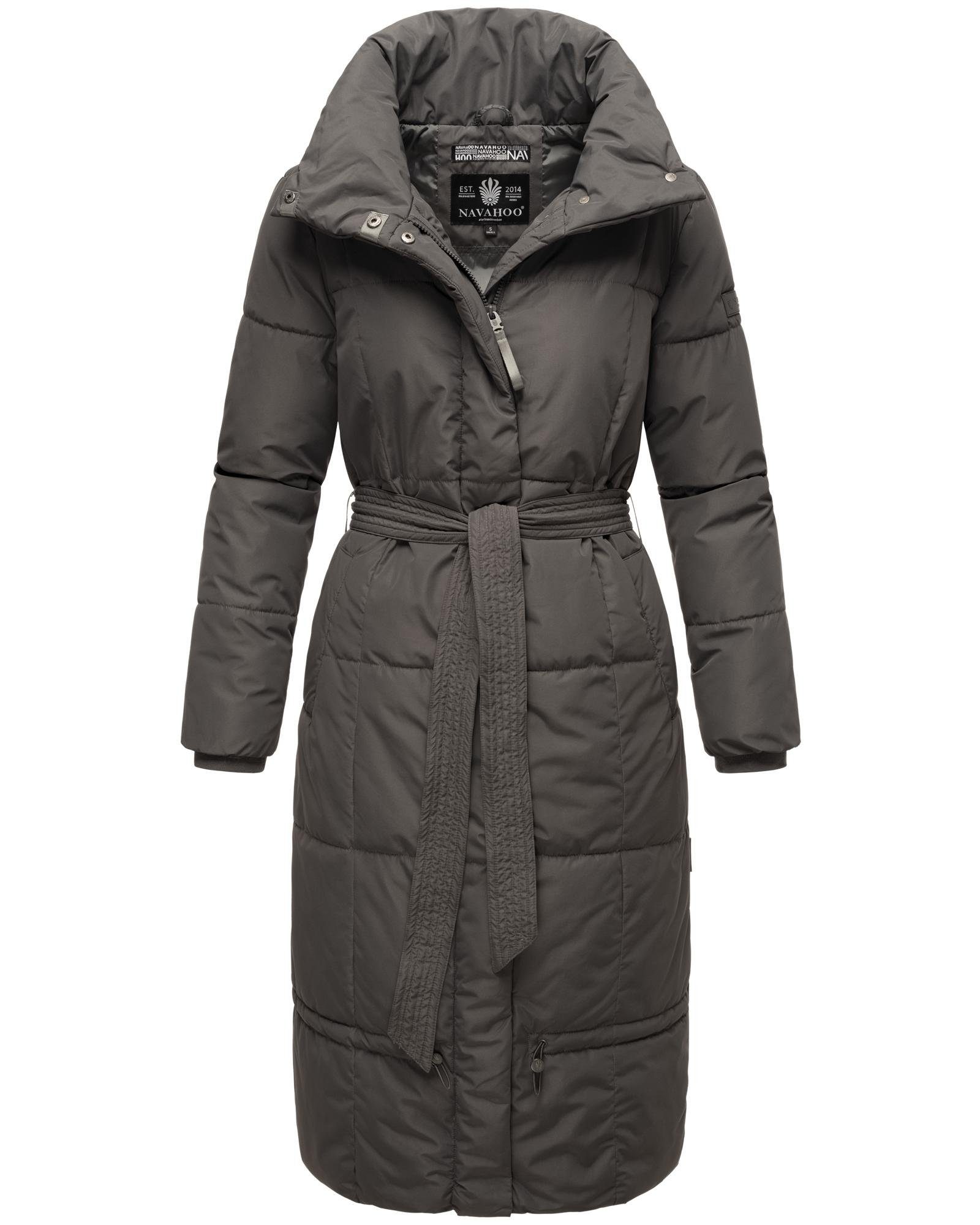 Navahoo Steppmantel Mirenaa Stylischer Damen Wintermantel mit Gürtel