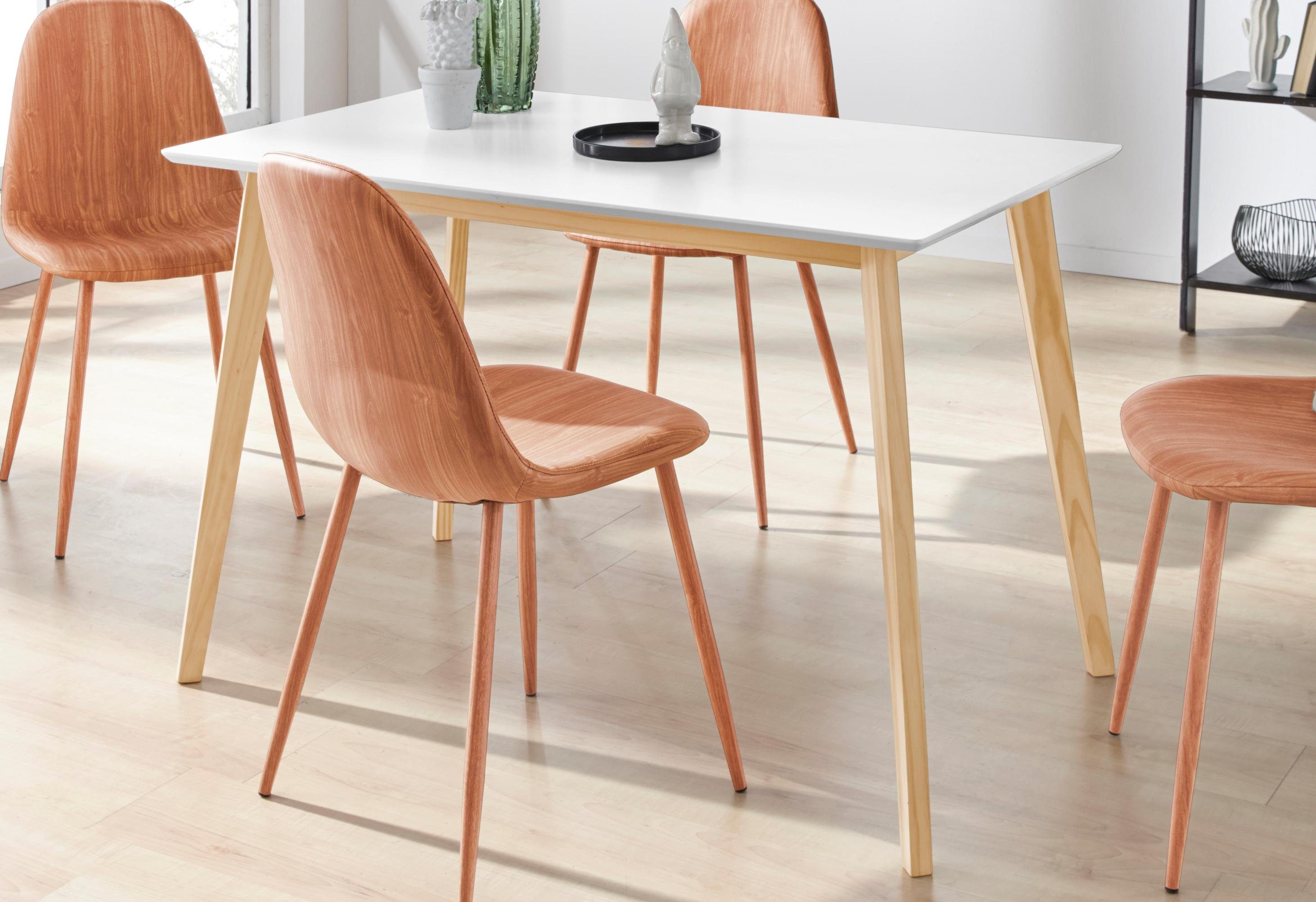 INOSIGN Esstisch Cody, mit Beinen aus Massivholz eckige MDF-Tischplatte, in günstig online kaufen