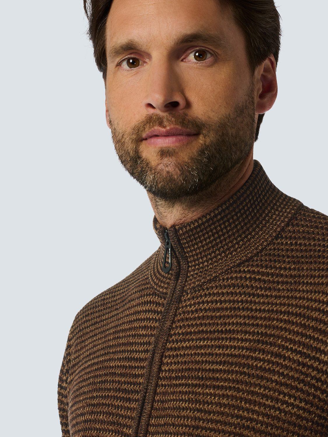 NO EXCESS Strickjacke aus meliertem Strukturstrick