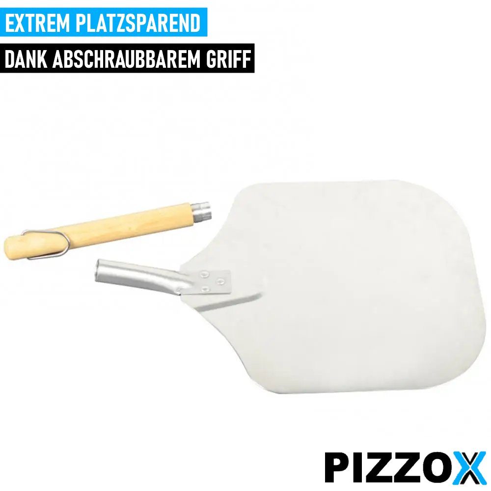 MAVURA Pizzaschieber Pizza PIZZOX abnehmbarem mit & Edelstahl Premium Holzstab Schieber aus robuster Pizzaschaufel Gewinde Griff stabiles Buchenholz
