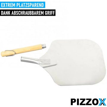 MAVURA Pizzaschieber PIZZOX Premium Pizzaschaufel mit abnehmbarem Griff aus Buchenholz, Edelstahl Pizza Schieber stabiles Gewinde & robuster Holzstab