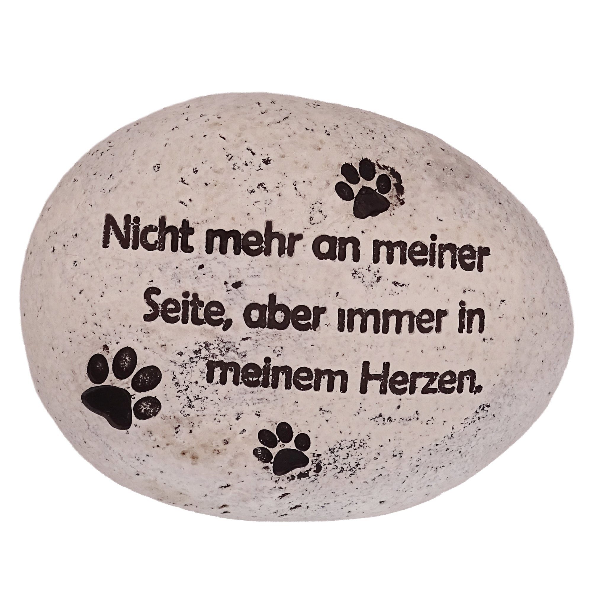 Logbuch-Verlag Dekofigur Gedenkstein mit Pfoten und Spruch – Erinnerung an Hund oder Katze –
