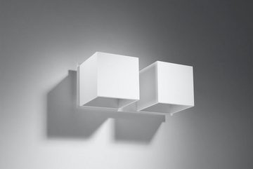 Licht-Erlebnisse Wandleuchte GEO, LED wechselbar, Warmweiß, Wandlampe Weiß Modern Up Down eckig B:26cm 2x G9 Flur Schlafzimmer