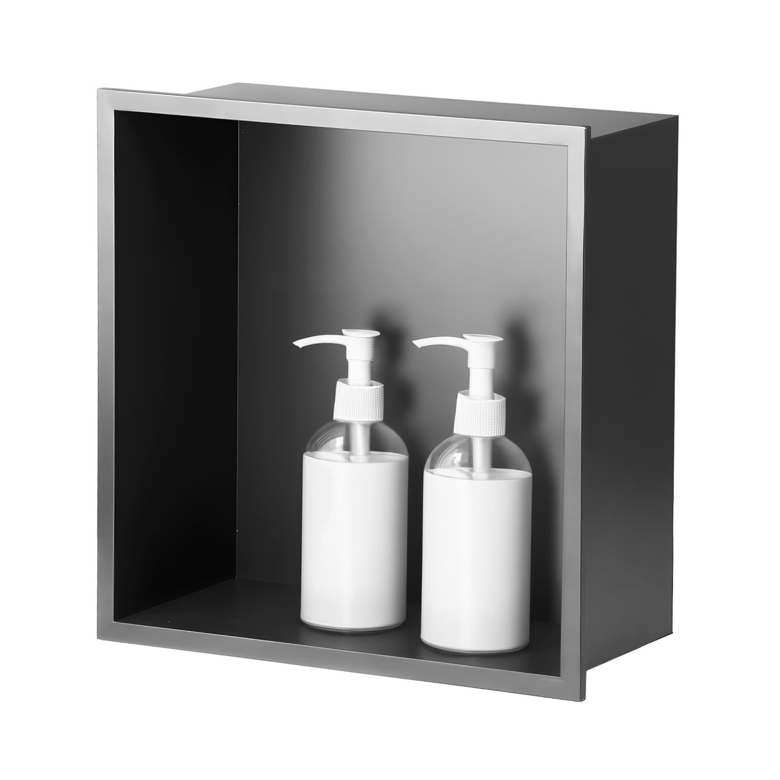 SaniteModar Duschwand Wandnische Dusche 30×30×10cm, Edelstahl, (1 tlg), Einzelregal zur Lagerung