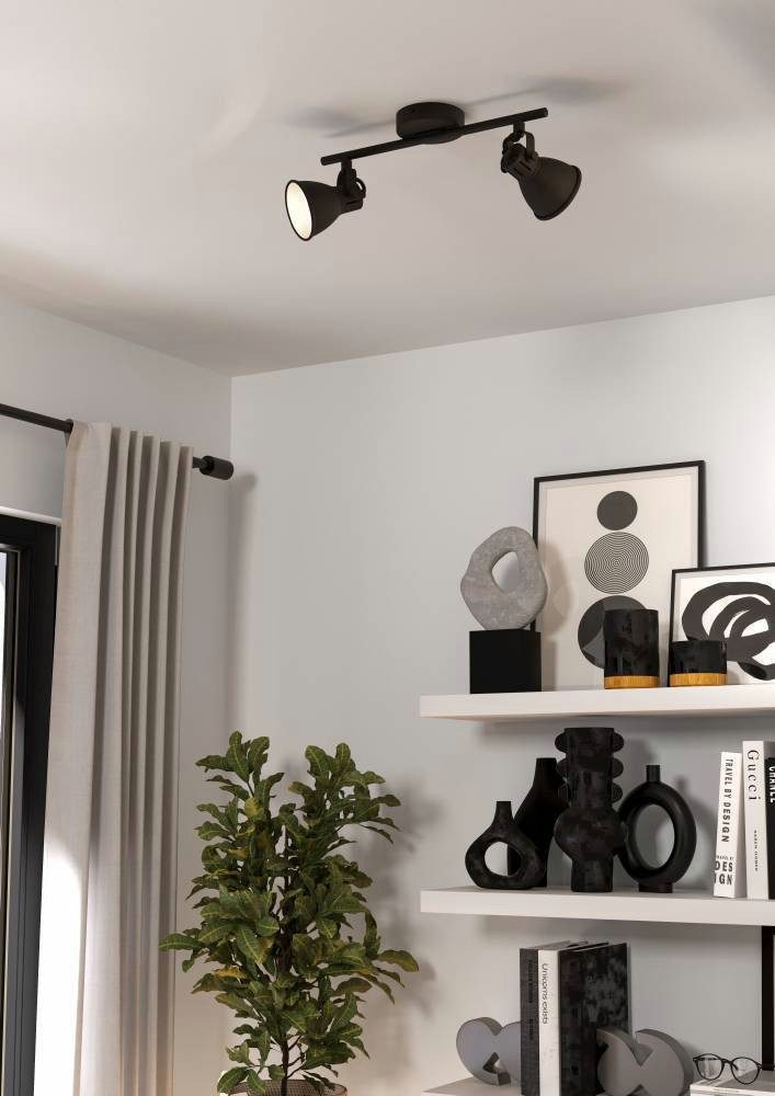 EGLO Deckenspot SERAS 2, LED wechselbar, Warmweiß, Küchenlampe, Deckenstrahler, Industrial, modern