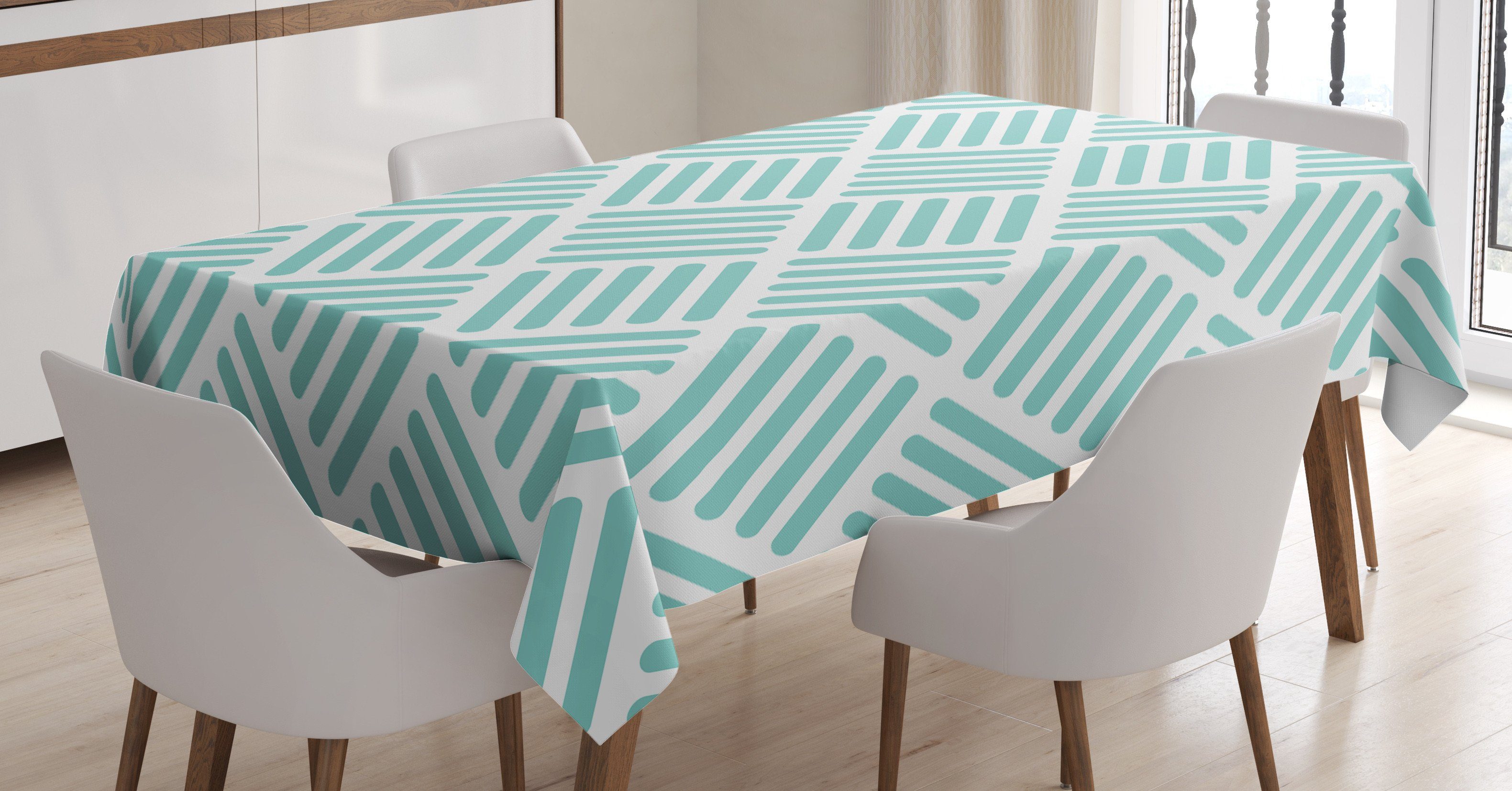 Abakuhaus Tischdecke Für den Parallel Wasser Farben, Diagonal Farbfest Lines Außen Klare Bereich Waschbar geeignet