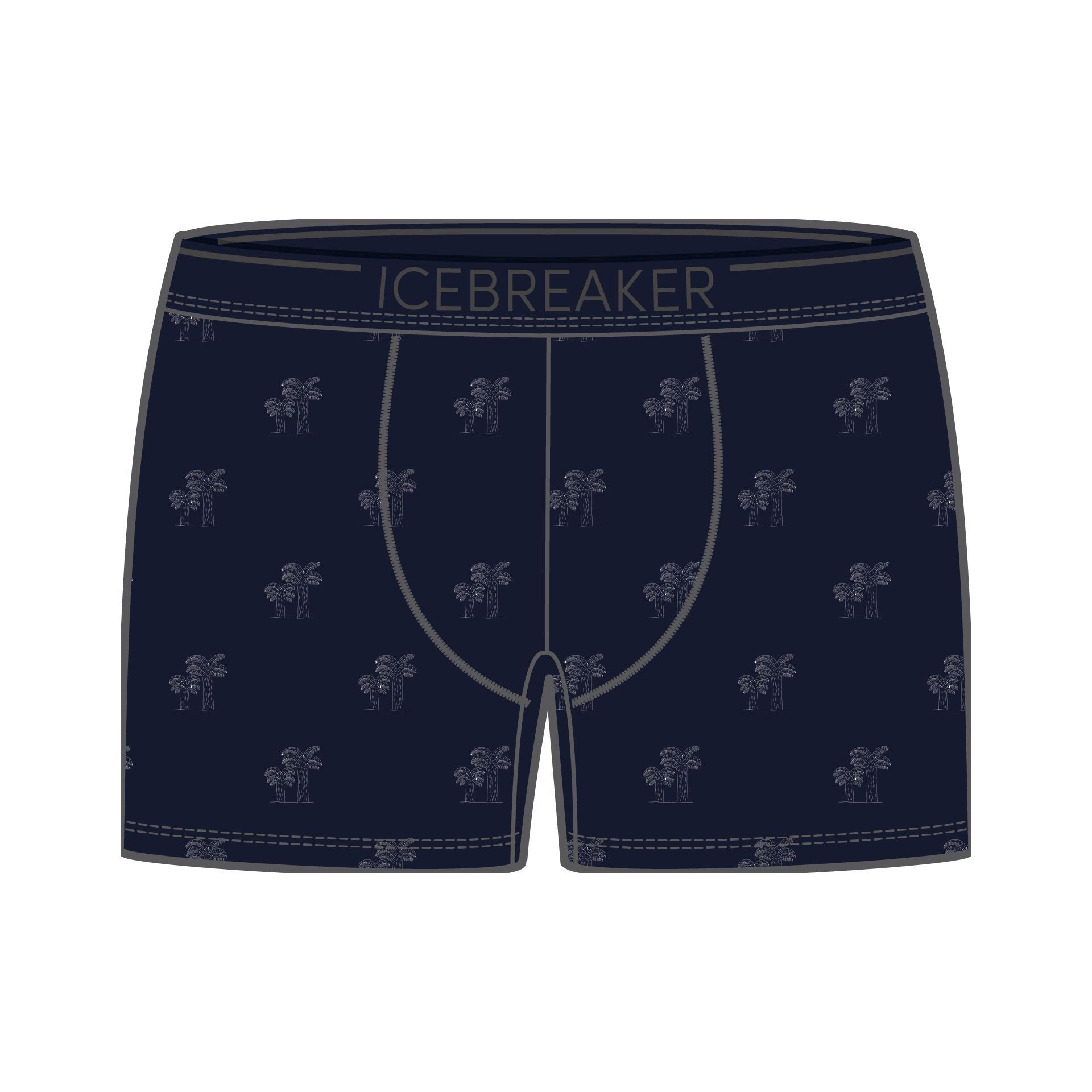 Icebreaker Boxershorts Anatomica (Merinowolle) Graphic Unterwäsche mitternachtblau Herren