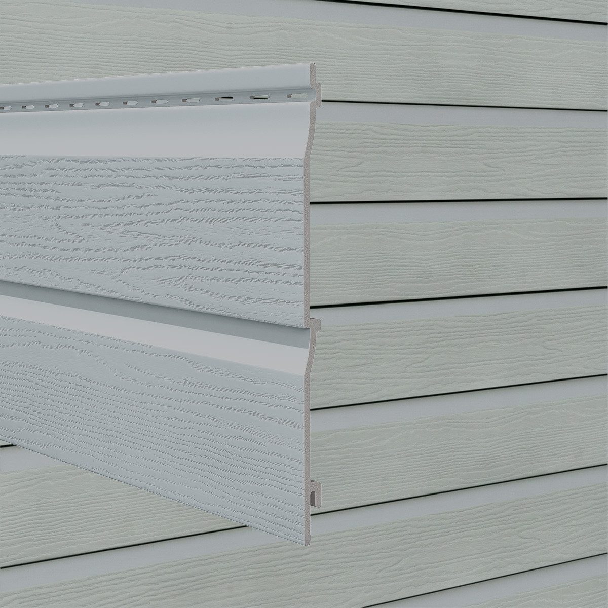 Vox Verkleidungspaneel Kerrafront FS-202 Doppelpaneel L: 2x 6,0m 3,96qm classic dunkel grau, BxL: 37x600 cm, 9,3 qm, (Bund mit 2 Paneele, 4,44 qm) Geringer Wartungsaufwand, UV-beständig, Optik Holzstruktur
