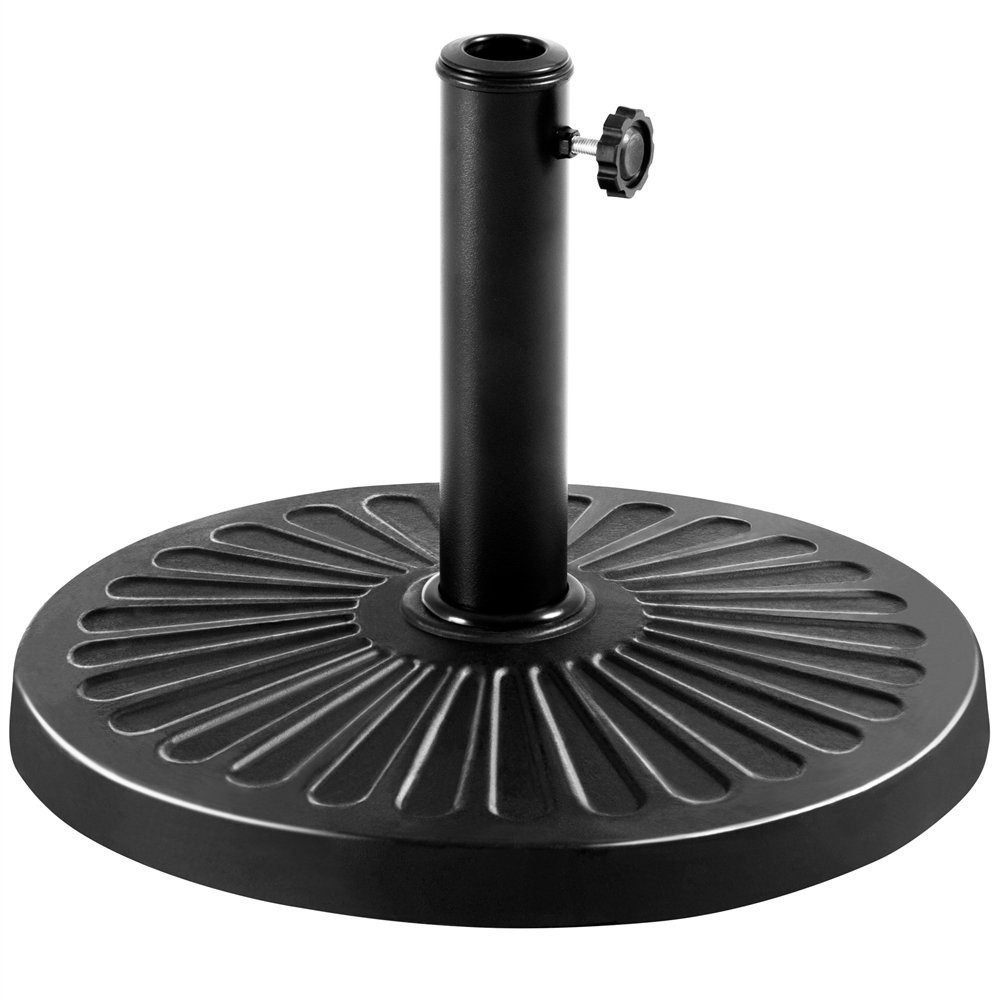 Yaheetech Schirmständer Runder Sonnenschirmständer aus Kunstharz, ø44,5 cm Schirmbasis für Schirmstangen von 38/48 mm