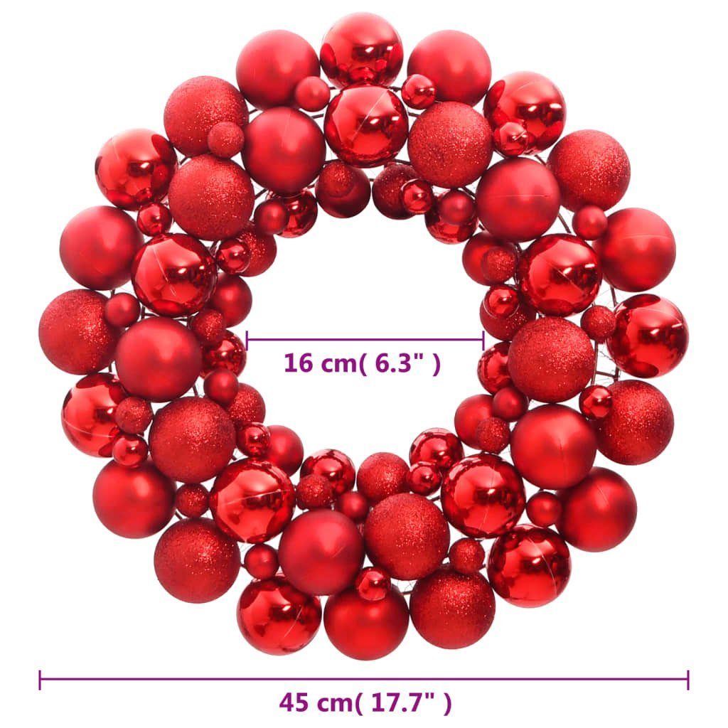 Rot (1-tlg) Christbaumschmuck Weihnachtskranz cm 45 vidaXL Polystyrol