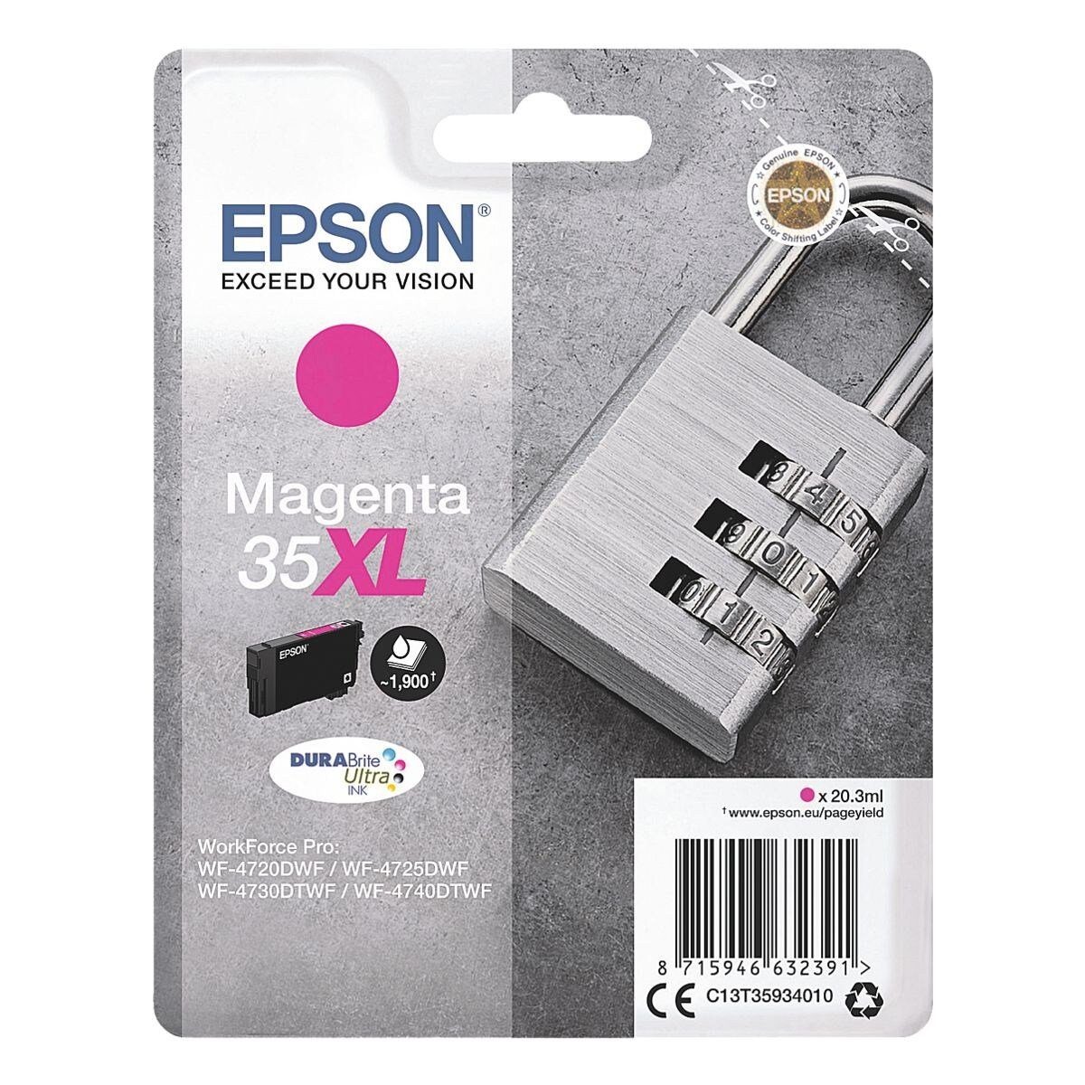 Epson 35XL Tintenpatrone (Original Druckerpatrone, magenta)