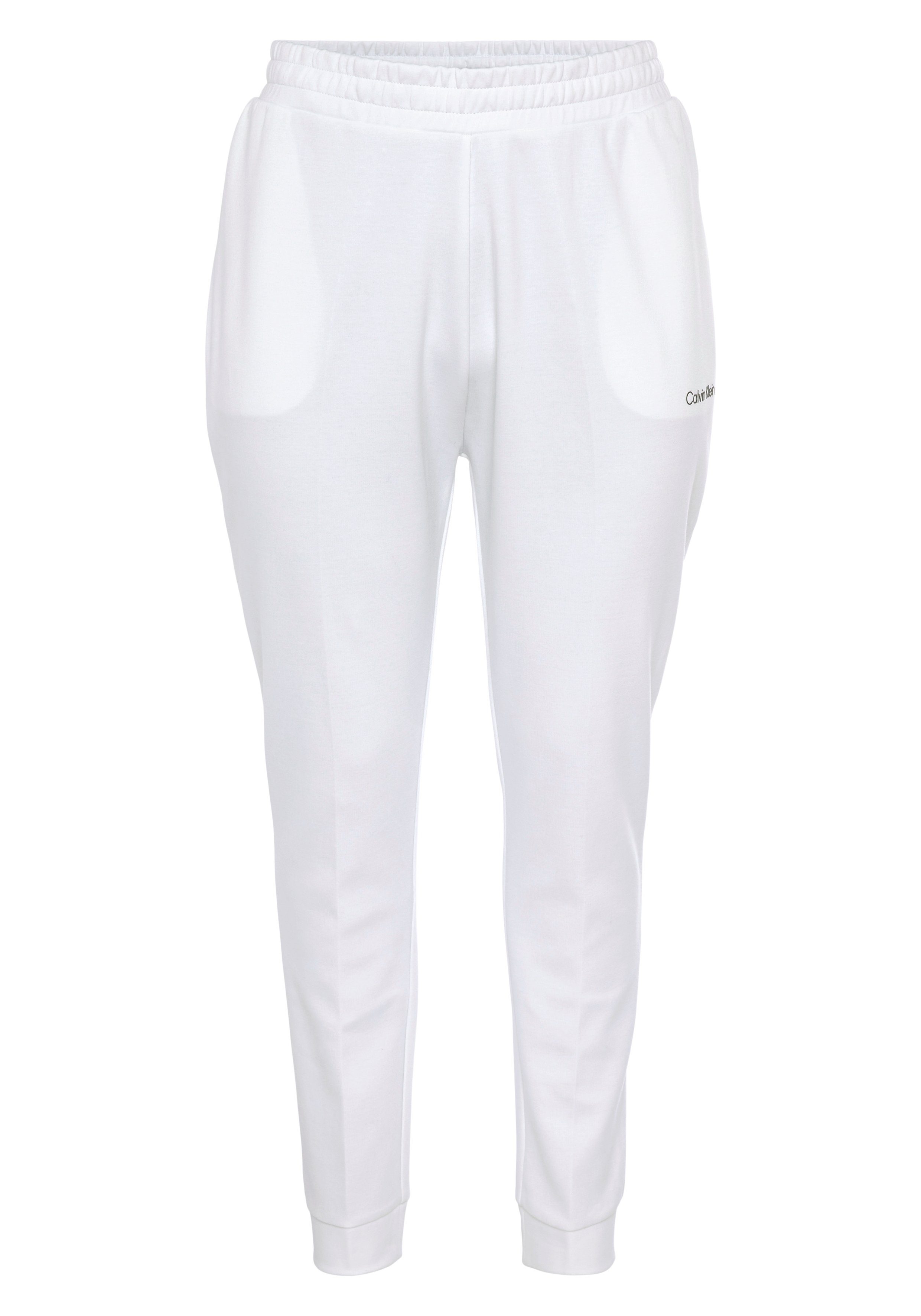 Standardmäßiges limitiertes Überseemodell! Calvin Klein Curve Logo-Print Bright mit Jogger Calvin Klein White Pants