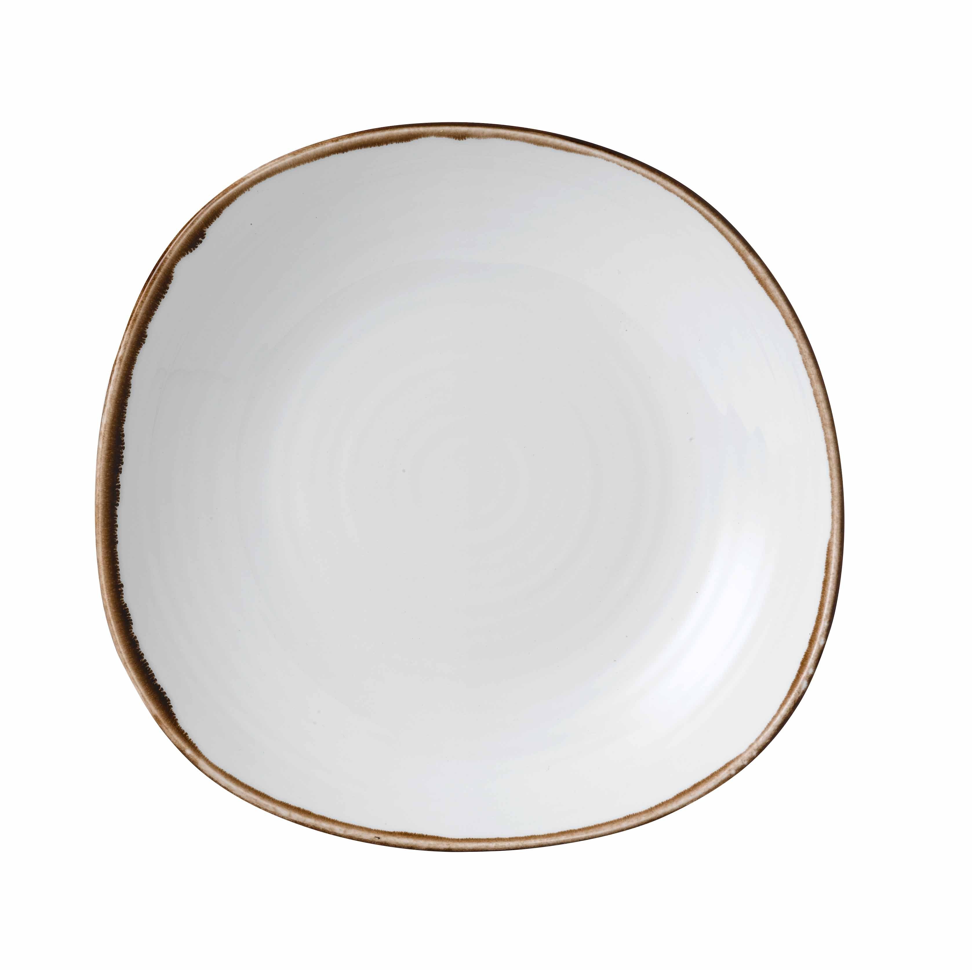 6, Natural Natur, Dudson Schale Organisch Harvest Tief Dessertschale Feinstes Dudson Quadrat. 29.5cm, Porzellan