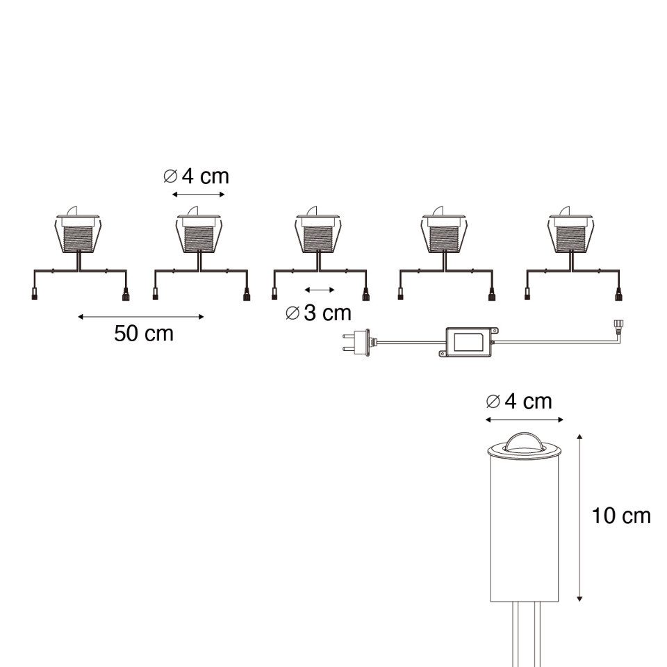 Qazqa LED Einbaustrahler Linsey, LED fest integriert, Extra-Warmweiß, QAZQA Downlight, integrated, Schwarz, Kunststoff, Modern