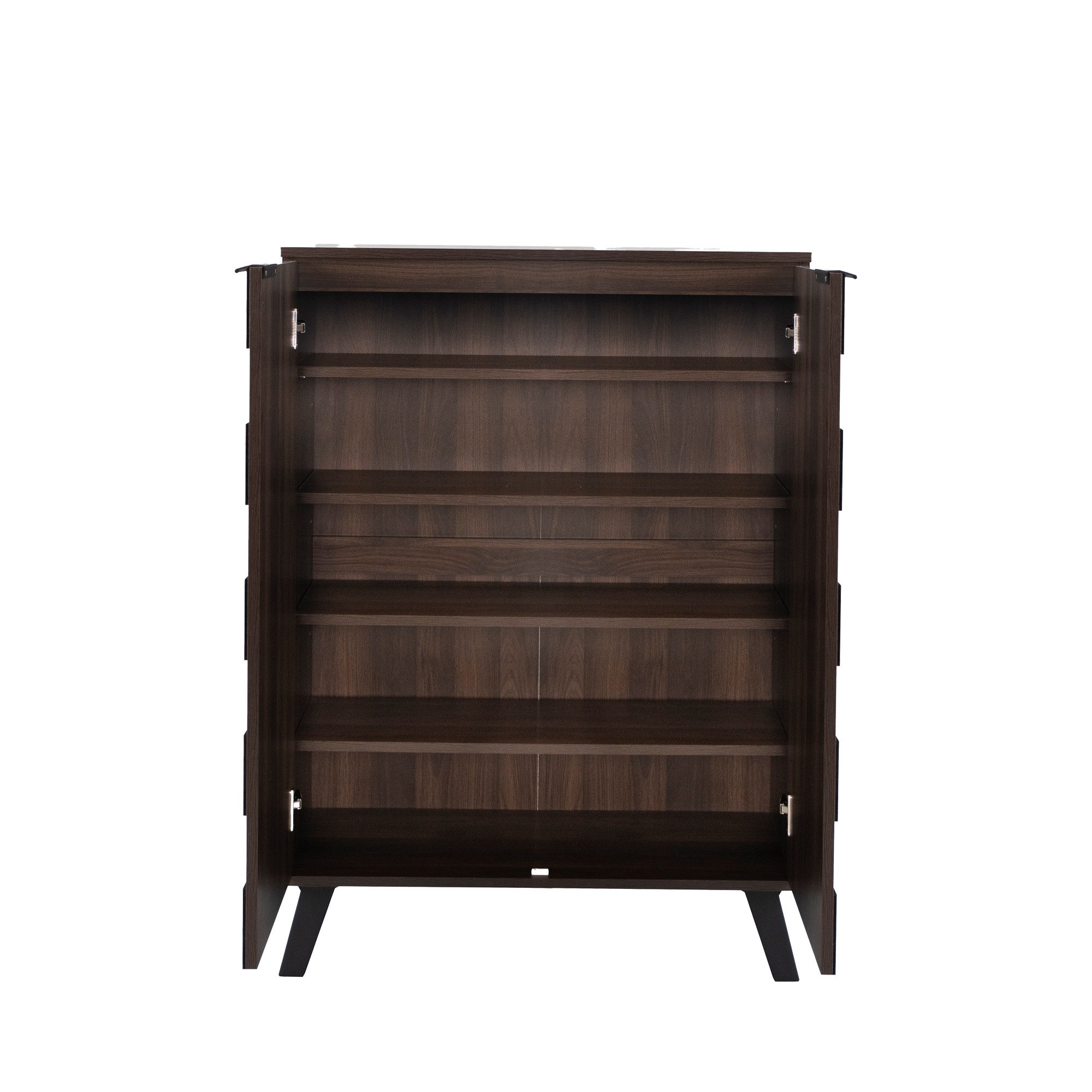 MODFU Schuhschrank mit quadratische, strukturierte Oberfläche (Kommode, Anrichte, Wohnzimmerschrank, Highboard, 1-St., 2 Türen) Mit Verstellbare Einlegeböden