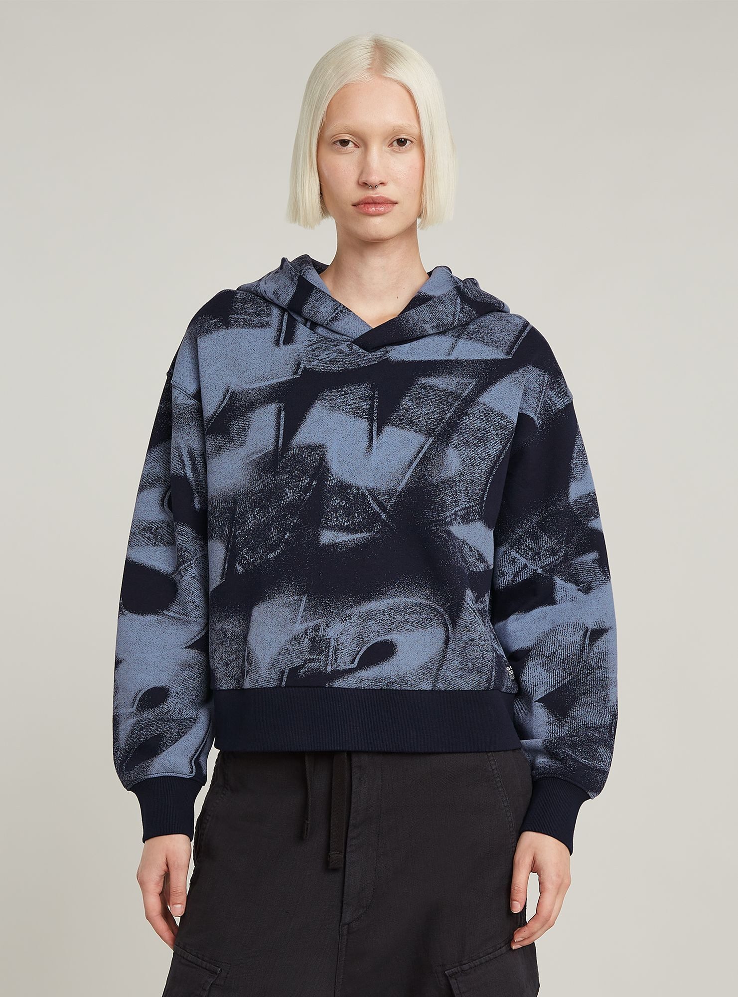 G-STAR Longpullover Sprayed Letters Loose Hooded Sweatshirt