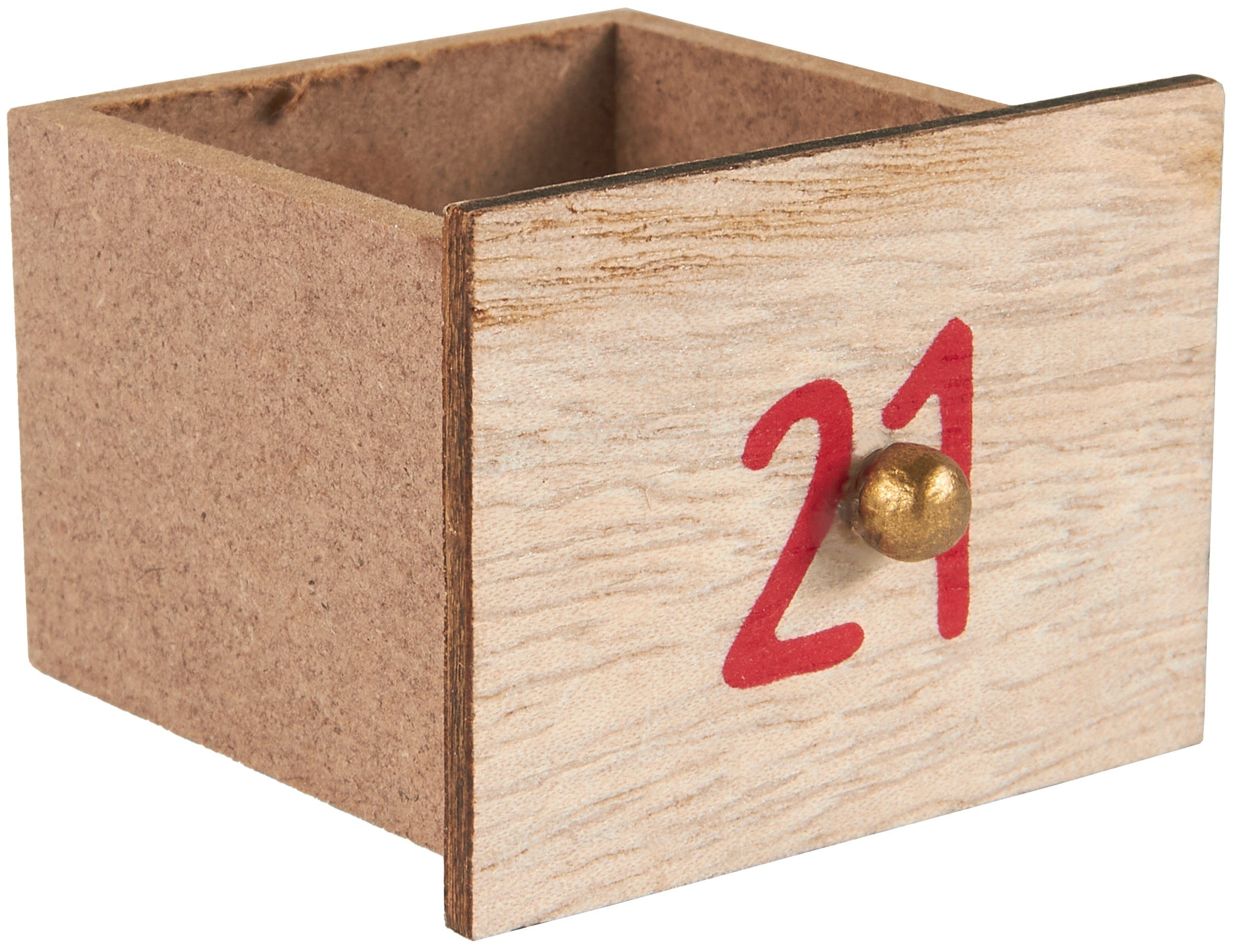 BRUBAKER befüllbarer Adventskalender Weihnachtskalender zum Befüllen - Kalender Weihnachten LED-Beleuchtung (Wiederverwendbar, 1-tlg), Holz Deko Weihnachtsmann  – Bild 3 von 5