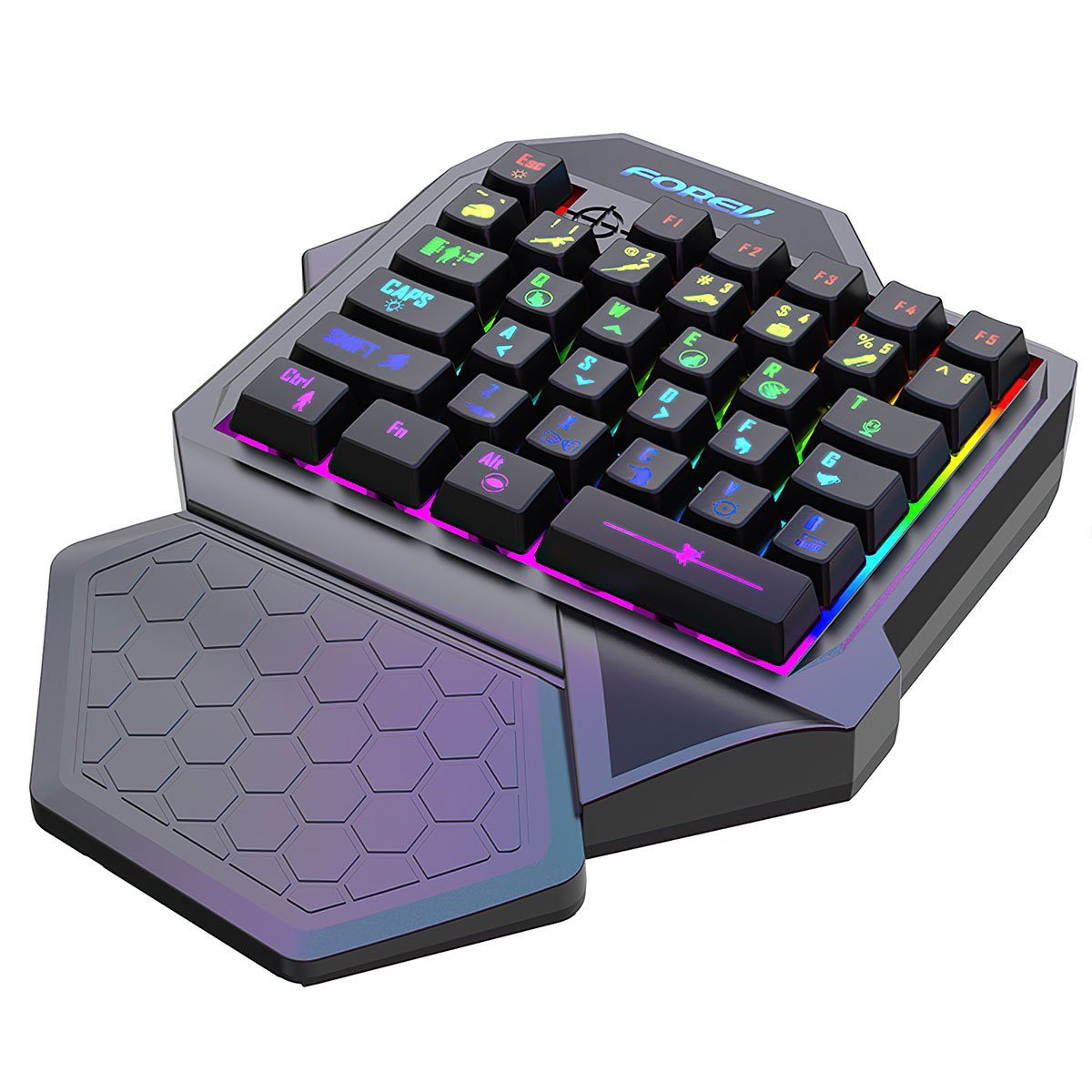 Welikera Gaming-Tastatur mit 35 Tasten und RGB-Beleuchtungseffekten Gaming-Tastatur