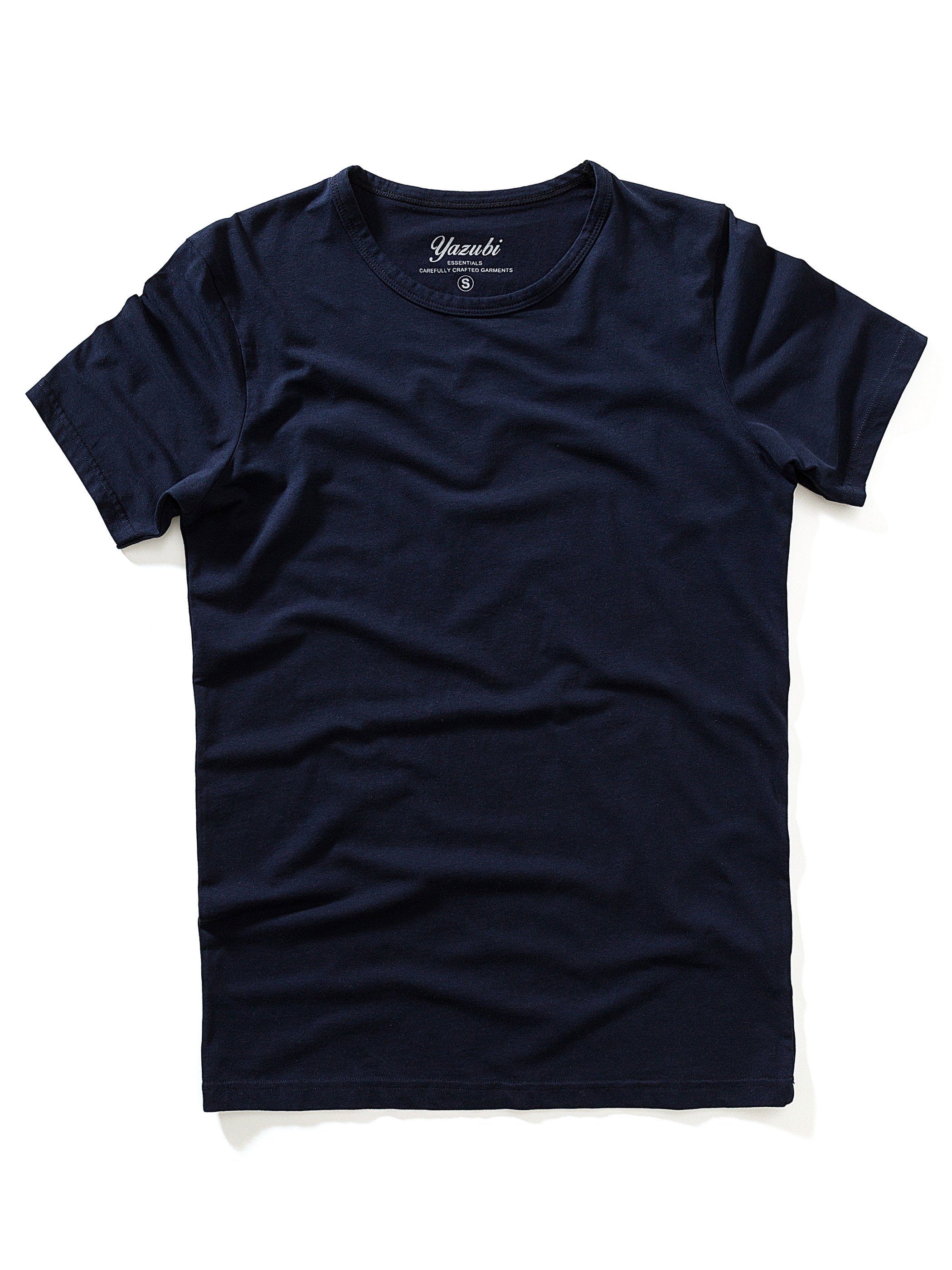 (194020) modernes Basic Yazubi sapphire T-Shirt Rundhalsshirt T-Shirt Mythic Neck 3-Pack dark Crew Blua (Set)