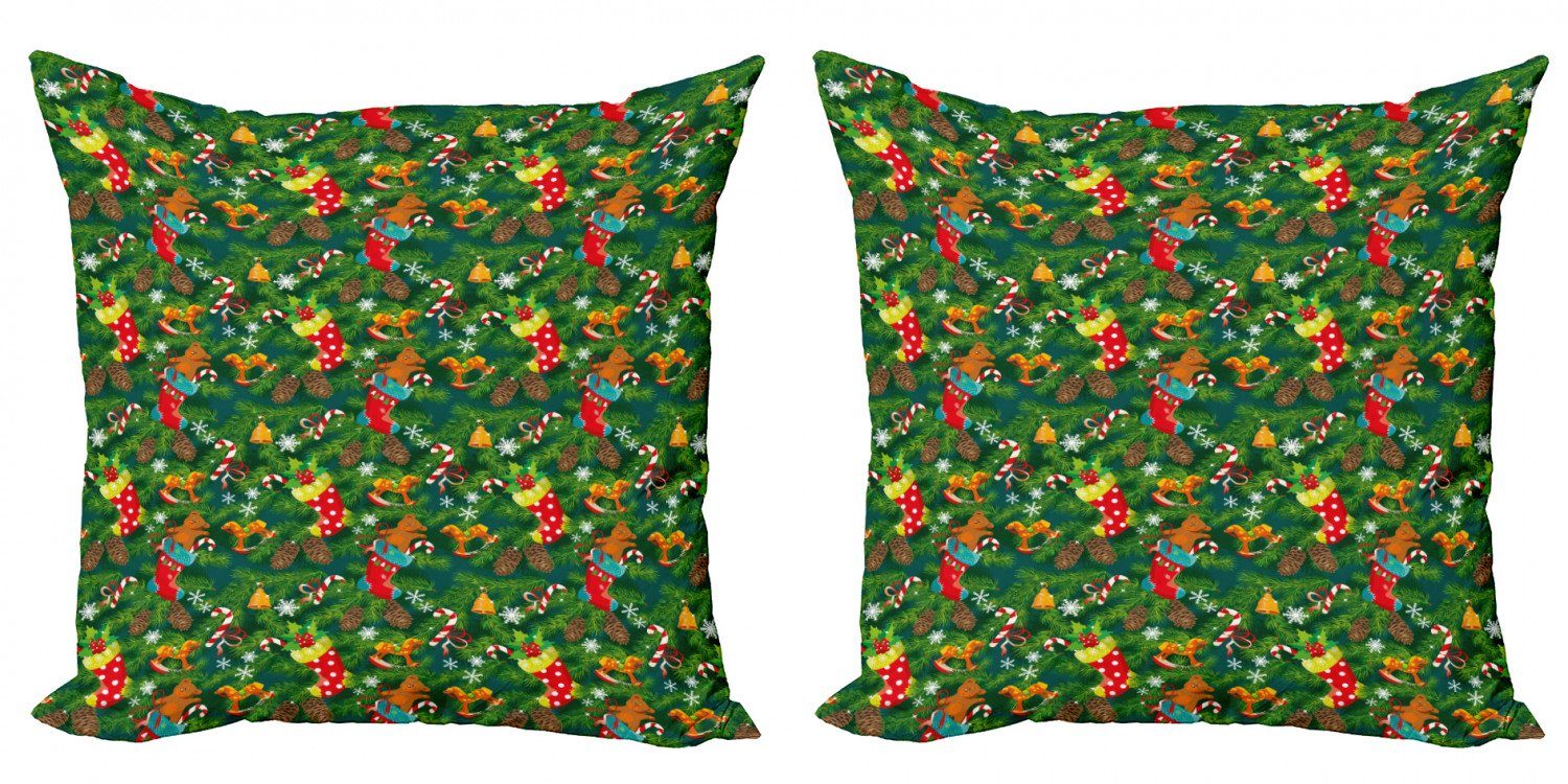 Stück), Accent Kissenbezüge Modern Doppelseitiger (2 Abakuhaus Zubehör Weihnachten Digitaldruck, Weihnachten Pine