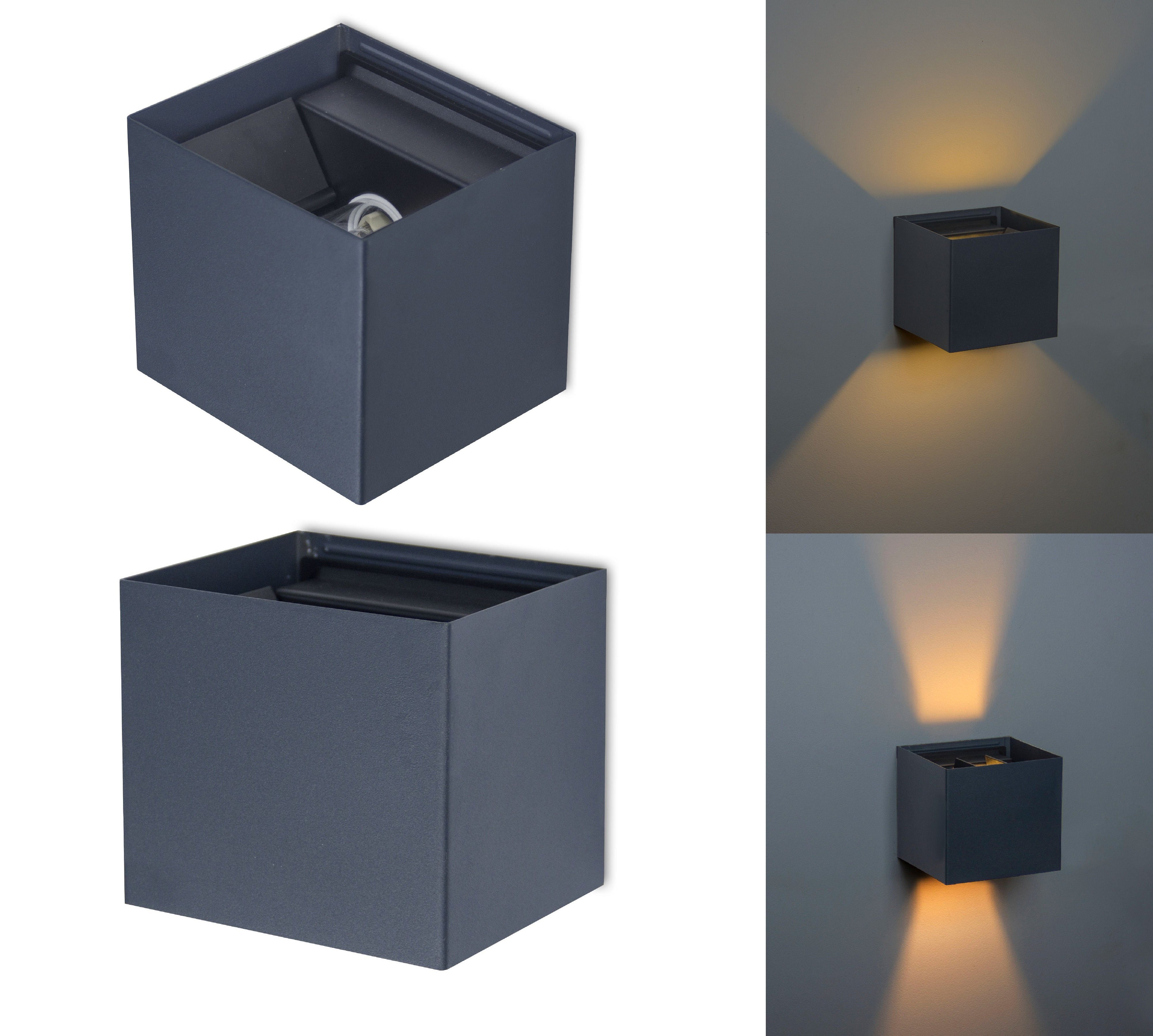 TRANGO LED Außen-Wandleuchte, 8015-01A IP44 Up & Down Wandstrahler inkl. 1x günstig online kaufen