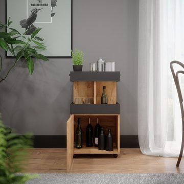 Vicco Barschrank Hausbar Minibar Getränkebar Kamber Eiche Anthrazit