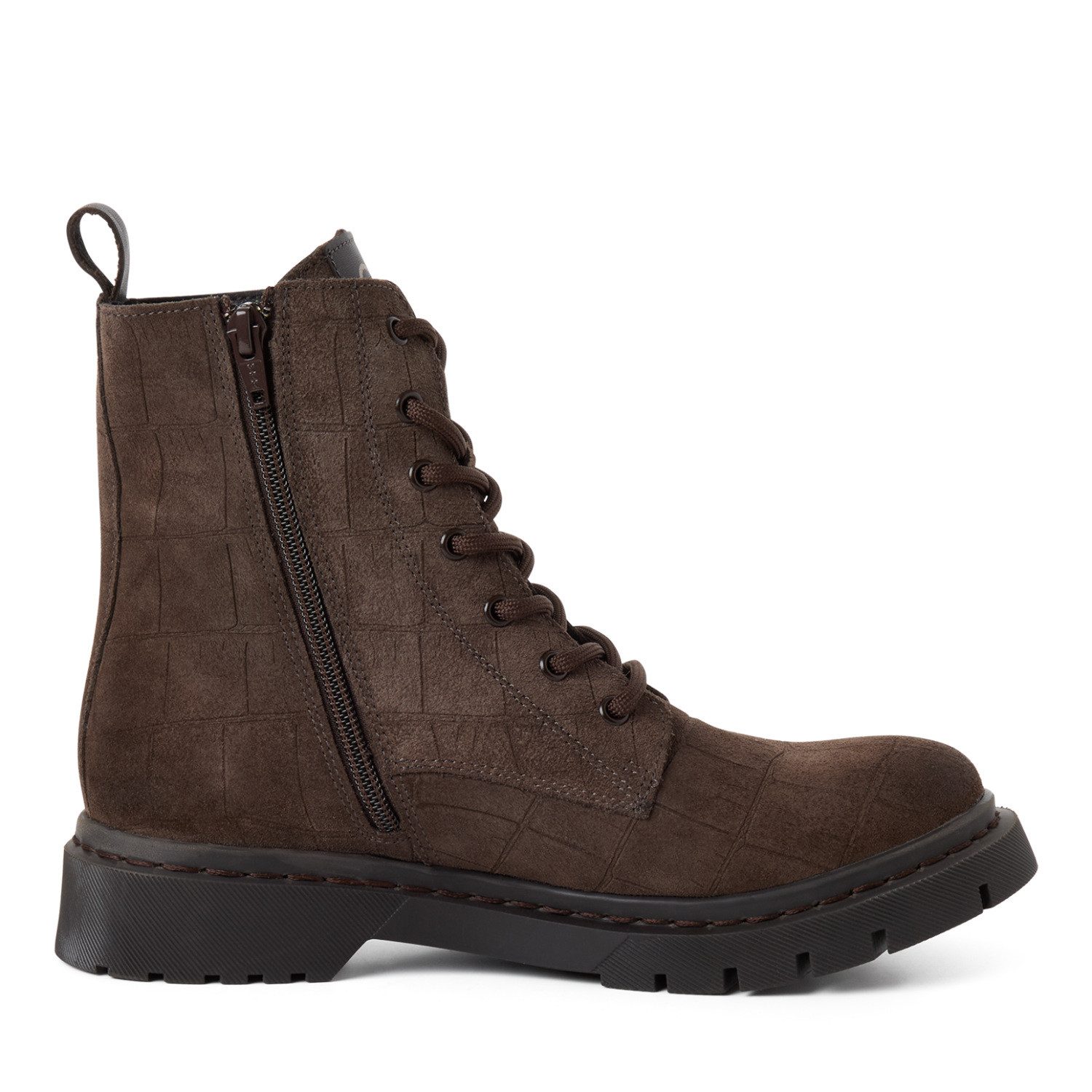 Tamaris Schnürboots Schnürstiefelette, Chunky Boots mit logobedruckter Anziehlasche