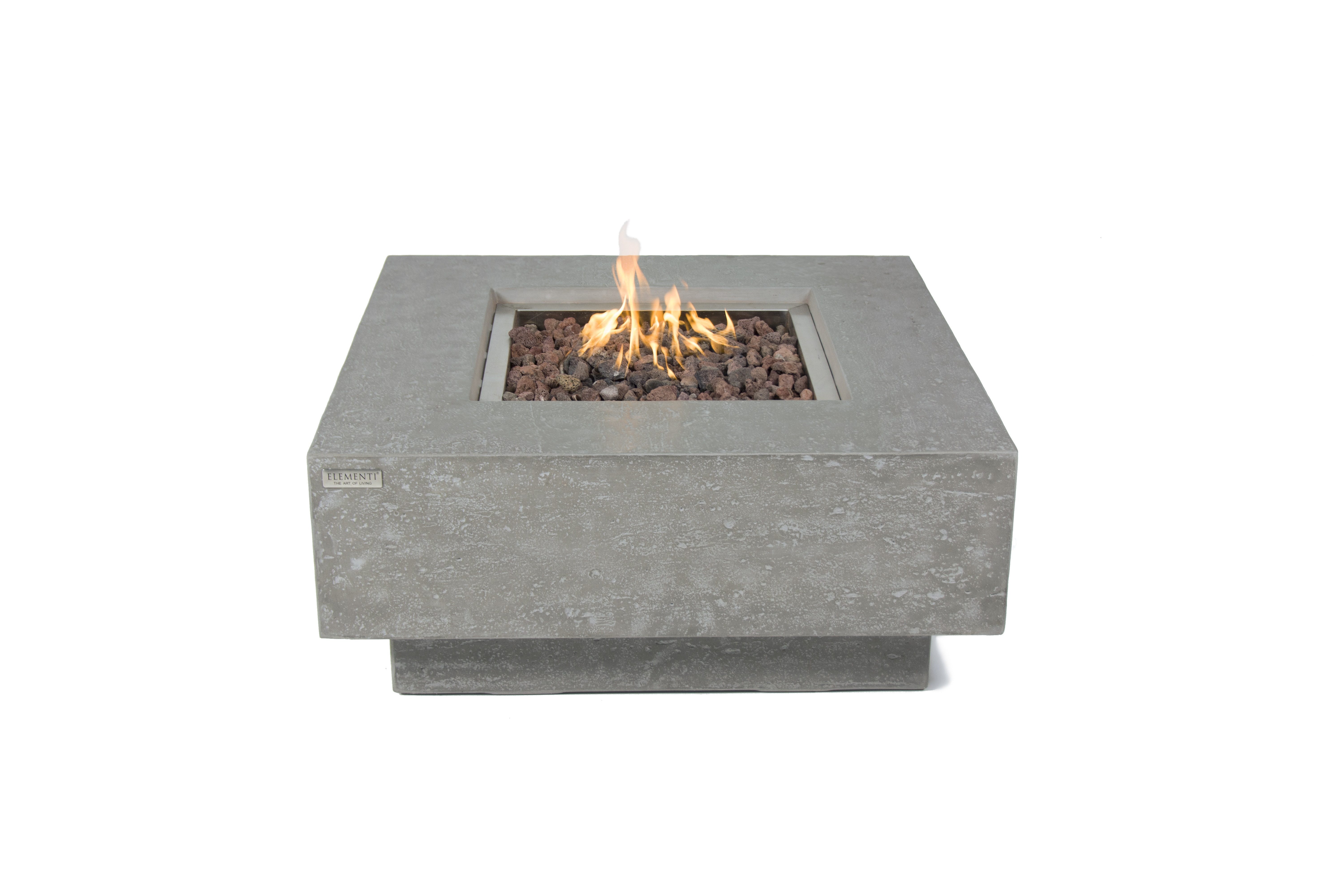 ELEMENTI Feuertisch Manhattan Feuerstelle, (Einzelartikel, 1-St., Inklusive Wetterschutzhaube), Beton,(91x101x40cm)