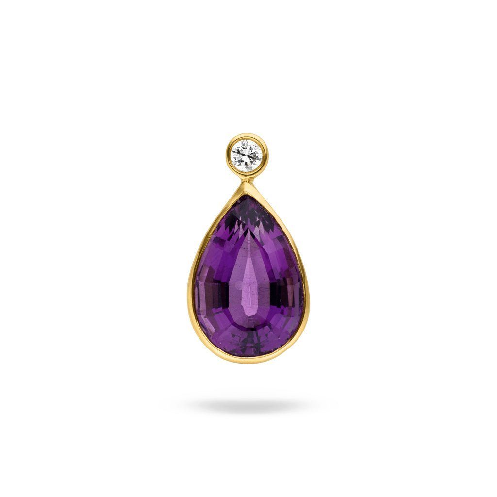 SKIELKA DESIGNSCHMUCK Kettenanhänger Amethyst Anhänger "Akzent" 9,5 ct. mit Diamant (Gelbgold 585), hochwertige Goldschmiedearbeit aus Deutschland