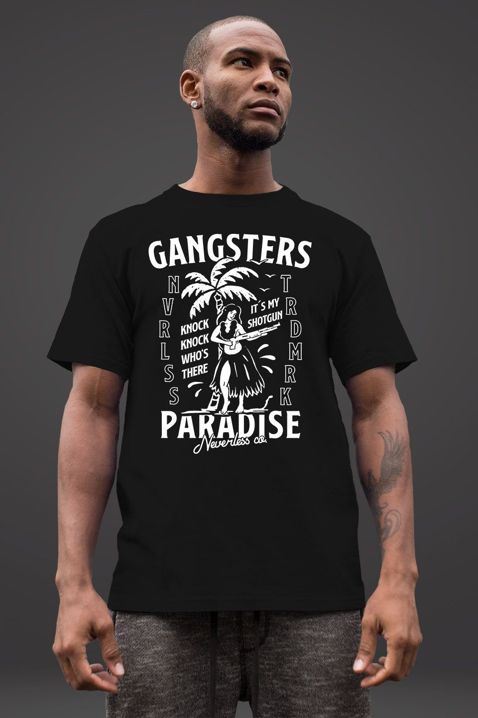 Neverless Print-Shirt Herren T-Shirt Gangsters Paradise Printshirt T-Shirt Rapper Rap Fashion Streetstyle Neverless® mit Print