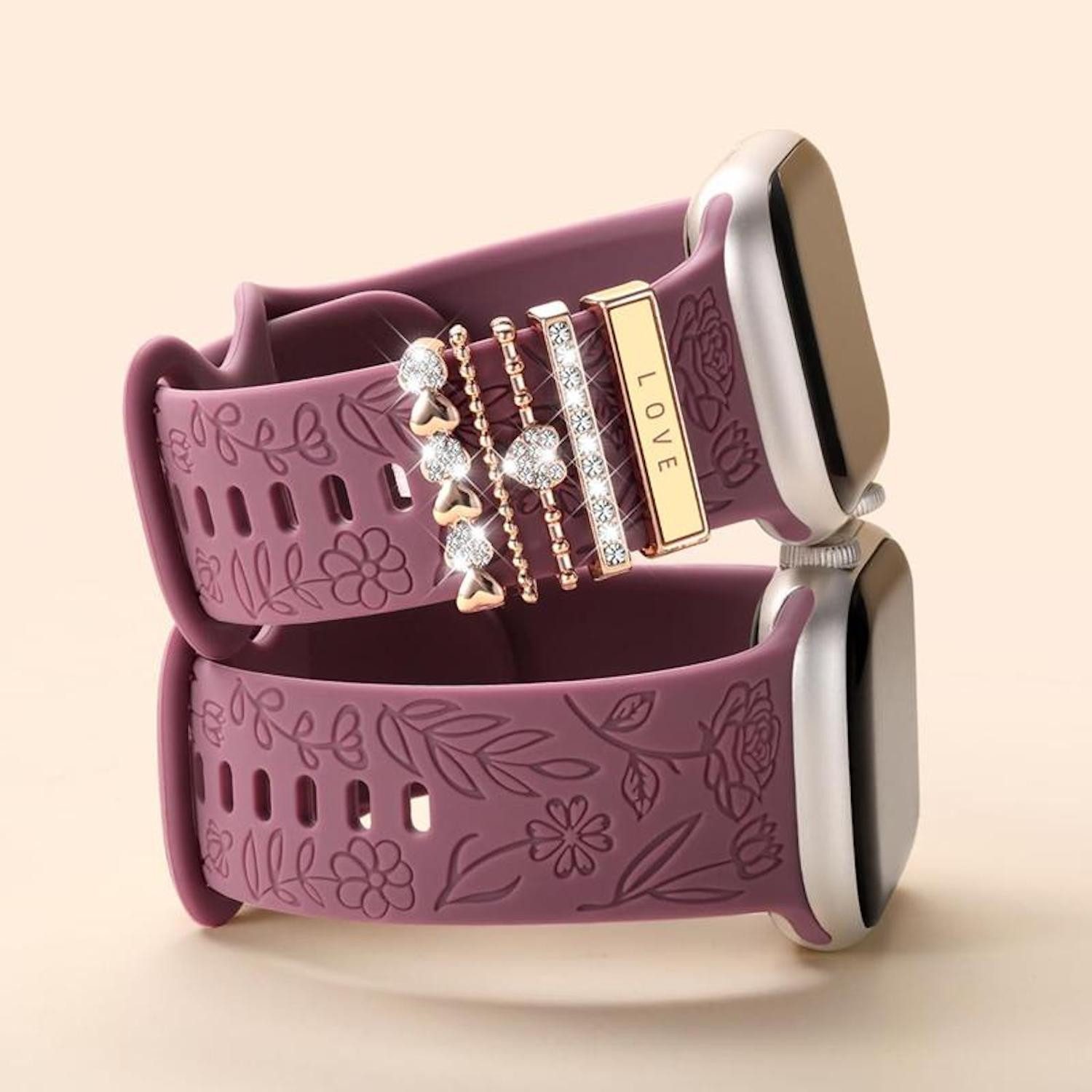 Wigento Smartwatch-Armband Smartwatch Deko-Ring Hundepfote Roségold günstig online kaufen