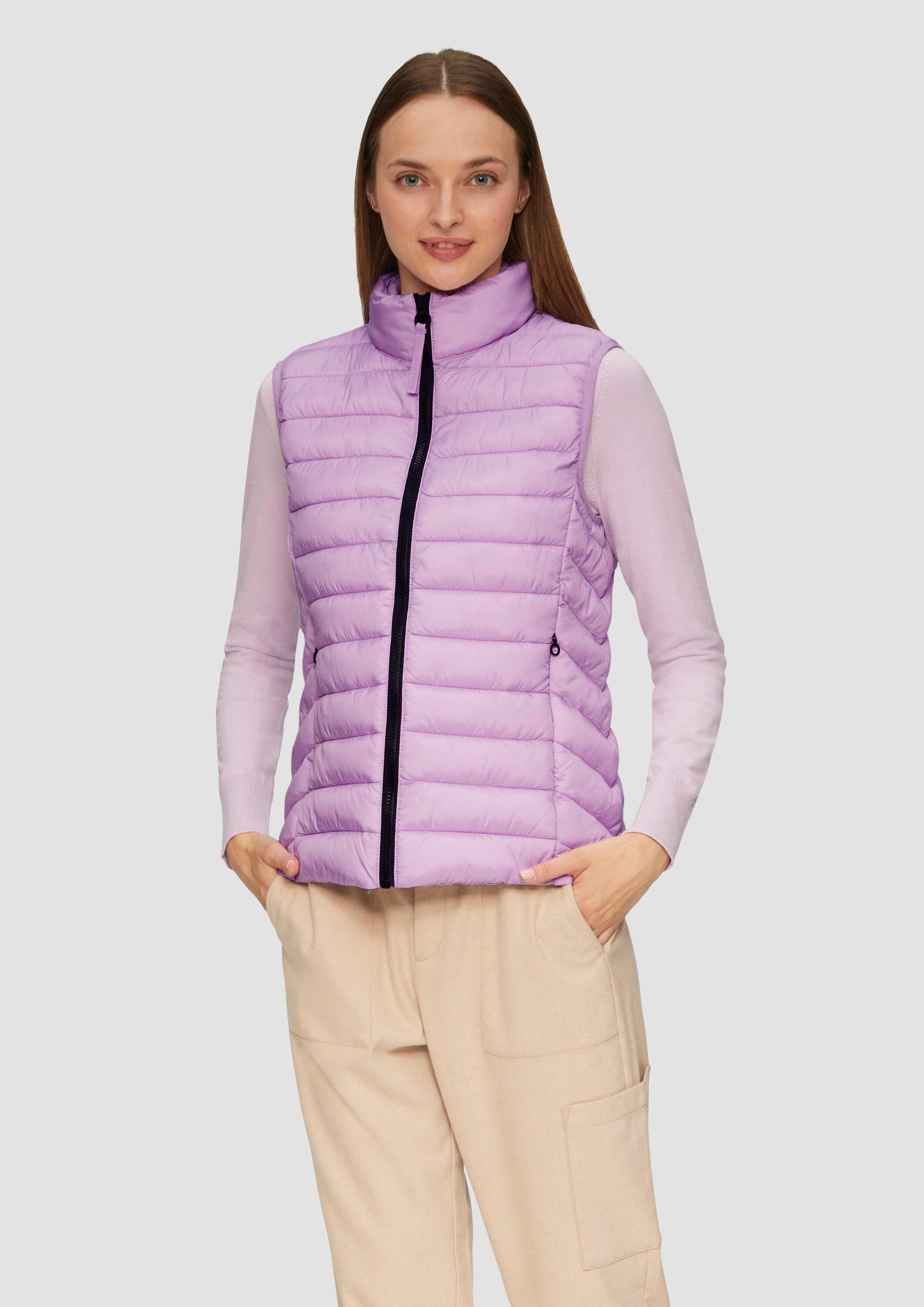 s.Oliver Outdoorjacke Outdoor-Weste Leichte Weste mit Steppung und Stehkragen