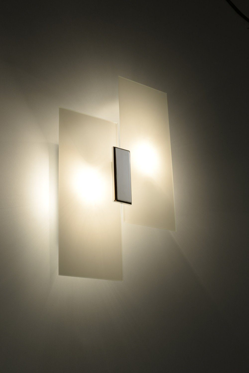 Flur Wandleuchte Licht-Erlebnisse 2 Treppe ohne VERONICA, E27 Wohnzimmer Chrom Wandlampe Leuchtmittel, Glas Weiß blendarm x