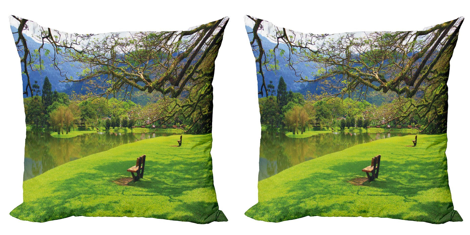 Kissenbezüge Modern Accent Doppelseitiger Digitaldruck, Abakuhaus (2 Stück), Natur Panorama öffentliche Wiev