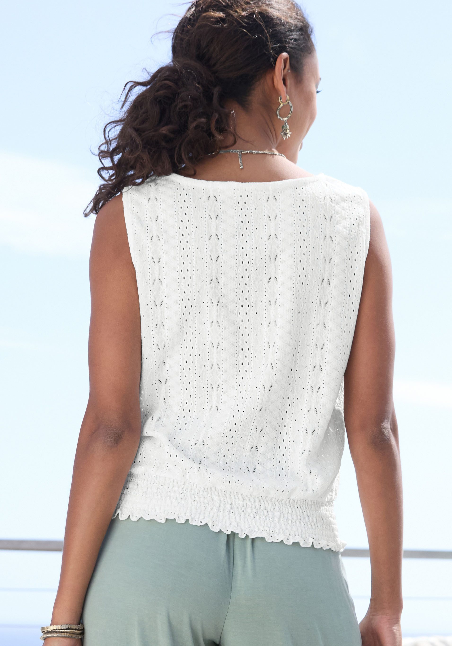 Vivance by Lascana Tanktop mit Lochstickerei, Top