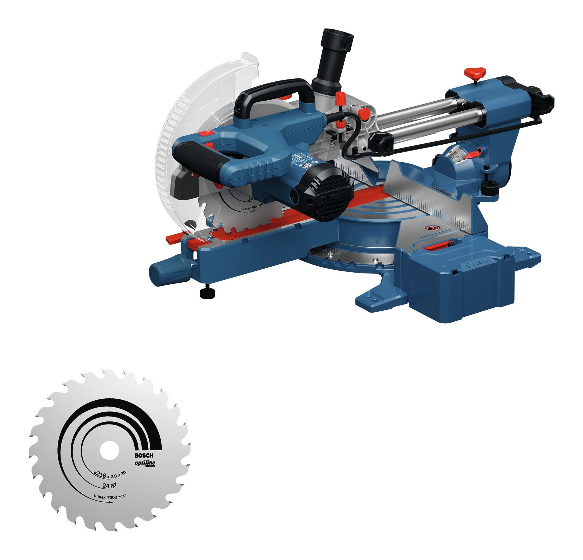 BOSCH Kapp- und Gehrungssäge GCM GCM305-216S, Mit 2 Unterstützungsblöcken - im Karton