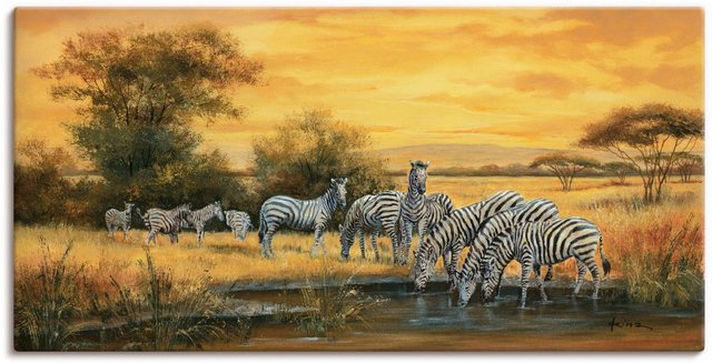 Artland Wandbild »Zebras in der Steppe«, Wildtiere (1 Stück), in vielen Größen & Produktarten - Alubild / Outdoorbild für den Außenbereich, Leinwandbild, Poster, Wandaufkleber / Wandtattoo auch für Badezimmer geeignet-Otto