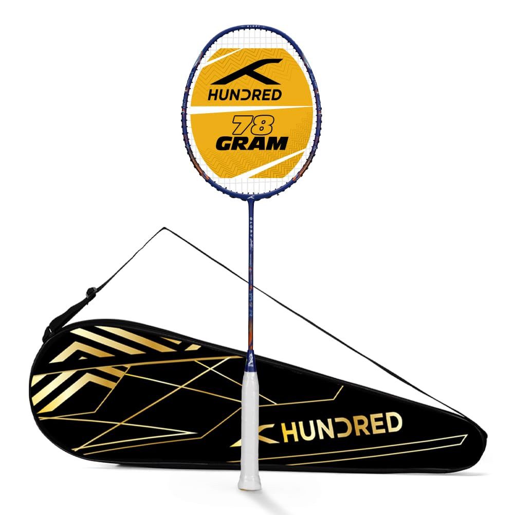 hundred Badmintonschläger Glory Limited Edition bespannter Badmintonschläger Standardgröße, (Einzelschläger, Packungsinhalt: 1 Badmintonschläger mit Vollhülle), Unisex, mit kompletter Schlägerhülle