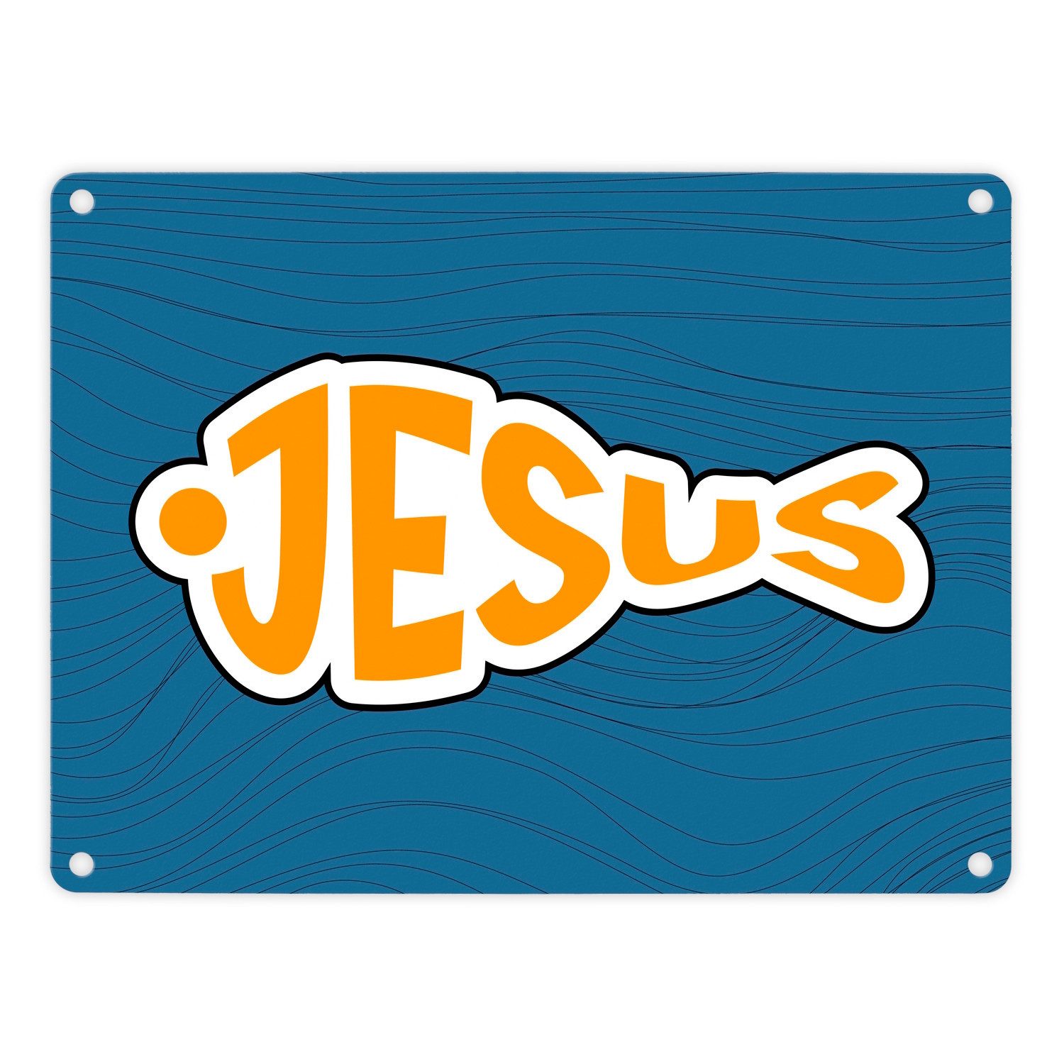 Metallschild Jesus-Fisch Metallschild in 15x20 cm für Gläubige