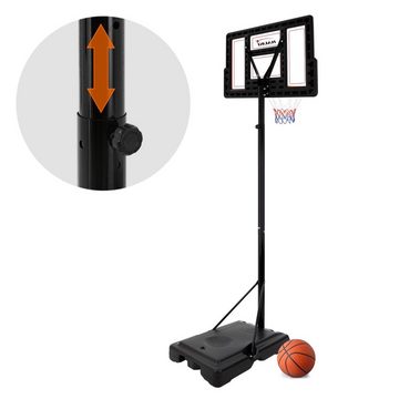 Hauki Basketballständer Basketballkorb-Set Basketballanlage (3-St., 3er Set), Set Outdoor Ständer Rollen Ball Pumpe Rot 235-295cm mobil befüllbar