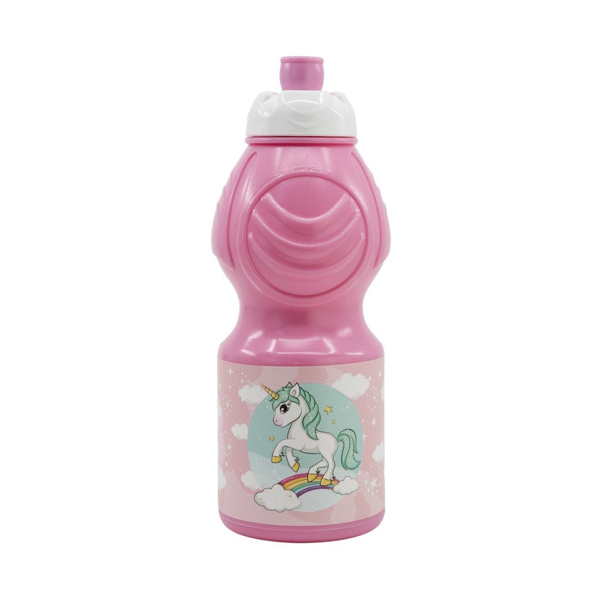 Storline Trinkflasche Unicorn Kindertrinkflasche 400 ml mit Tropfschutz Deckel
