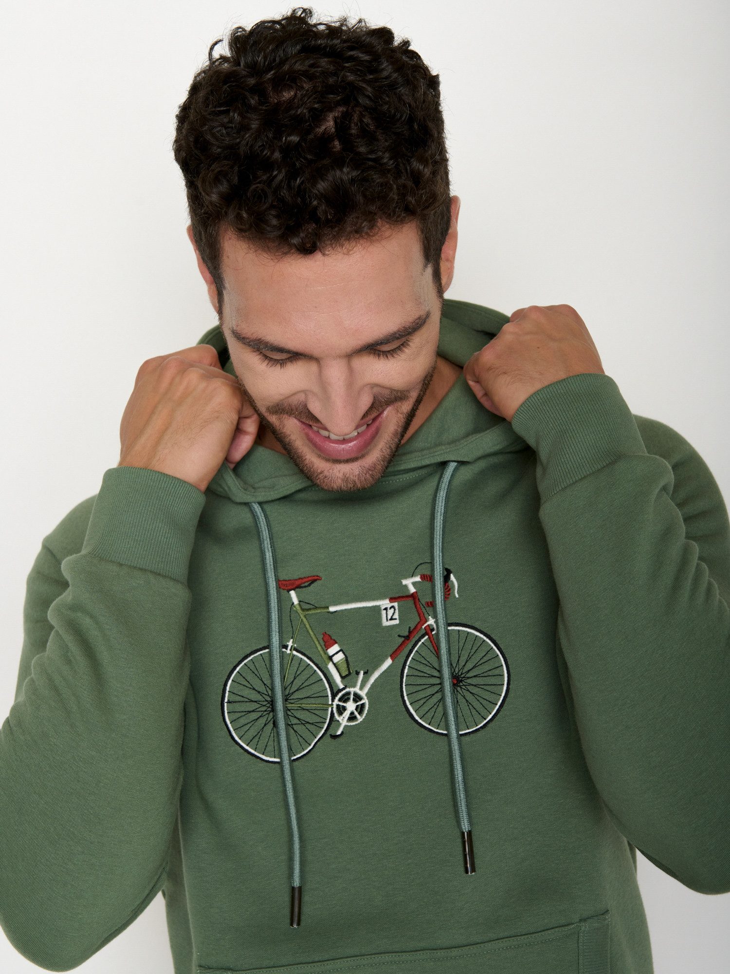 GreenBomb Hoodie Trek Bike Enzo Simple (1) regular geschnitten, aufgesetzte Fronttasche, Raglan Ärmel