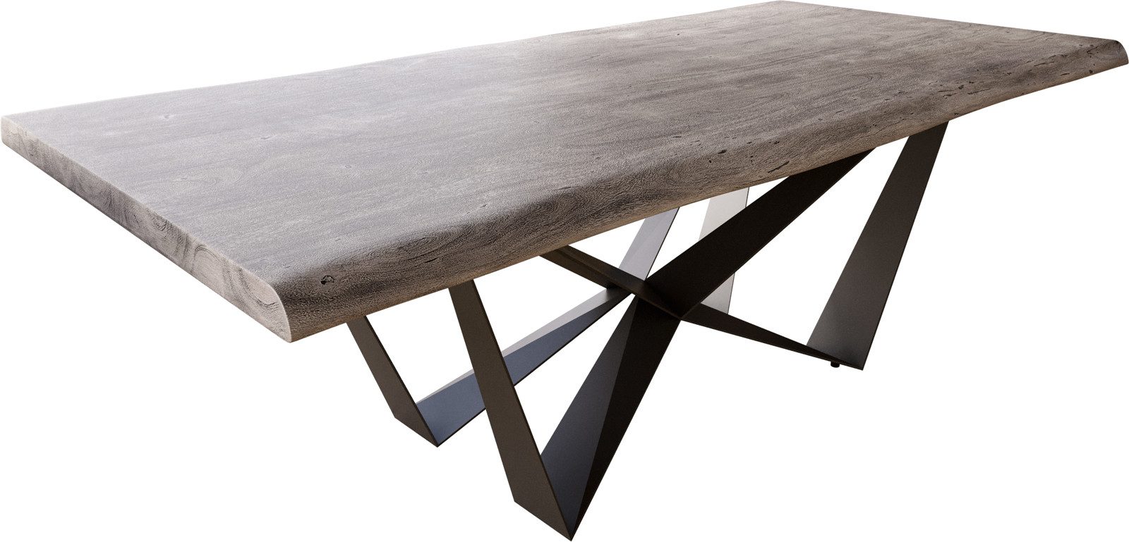 DELIFE Esstisch Edge, Akazie Platin 220x100 günstig online kaufen