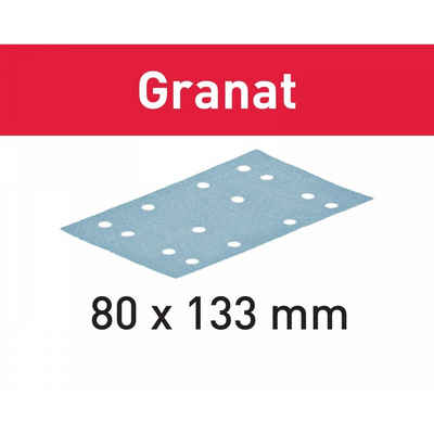 FESTOOL Schleifscheibe Schleifstreifen STF 80x133 P80 GR/10 Granat (497128), 10 Stück