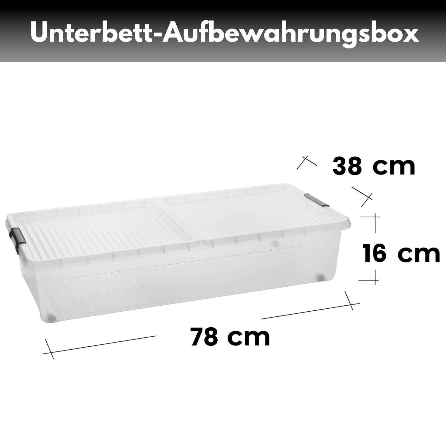 Centi Aufbewahrungsbox Unterbettbox mit Rollen, geteilter günstig online kaufen