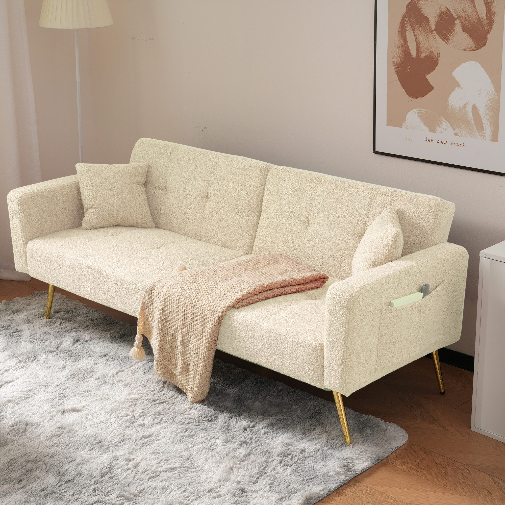MODFU Schlafsofa mit Bettfunktion, Bettsofa,Klappsofa,Gästebett, verstellba günstig online kaufen