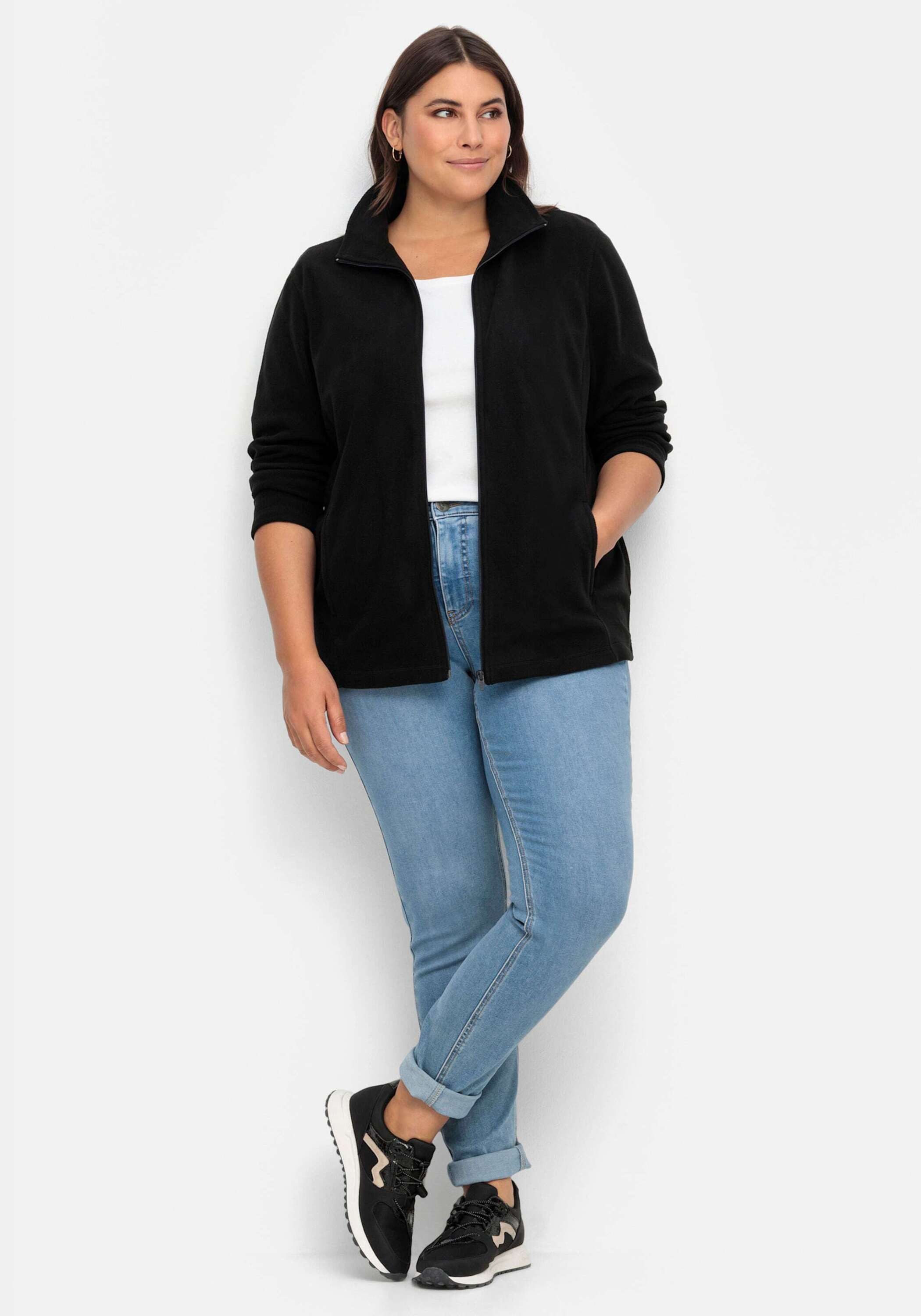 Sieh an! Fleecejacke Fleece-Jacke Langarm