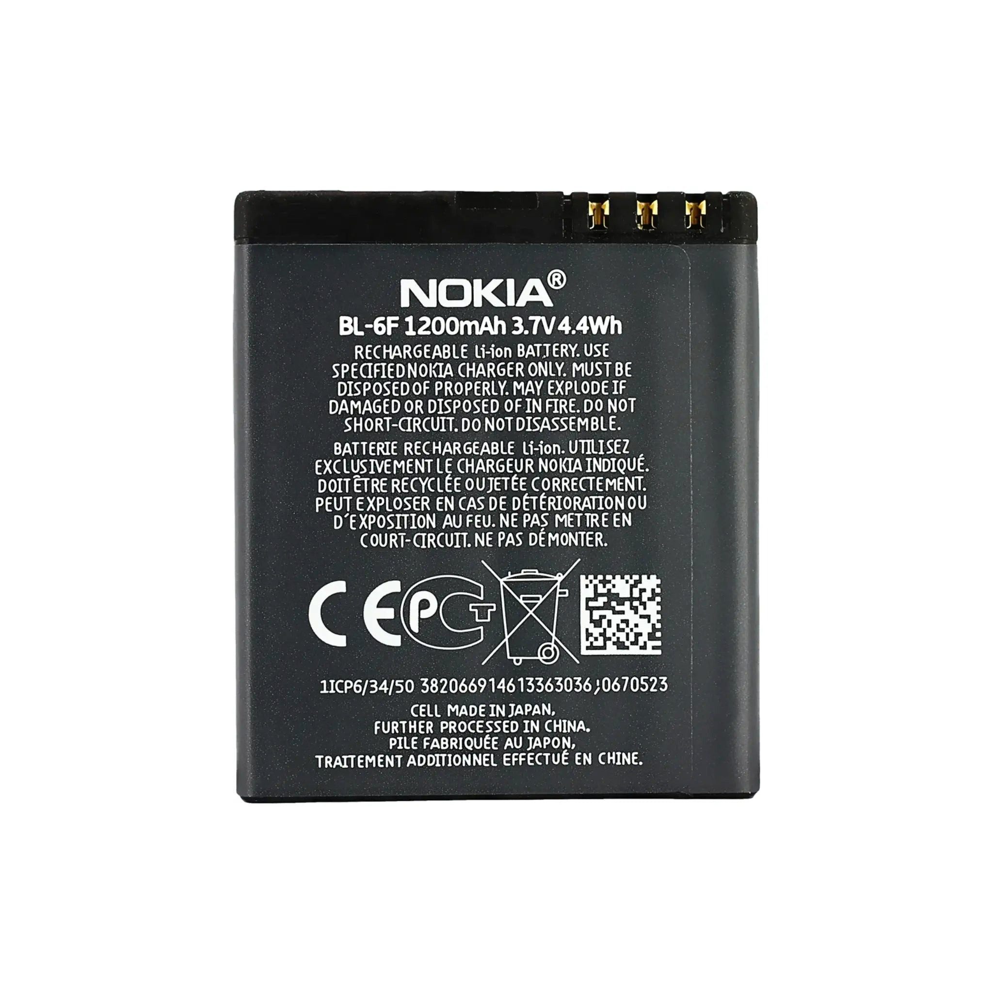 Nokia Akku BL-6F Li-Ion 3.7 Volt 1200 mAh Handy-Akku 1200 mAh