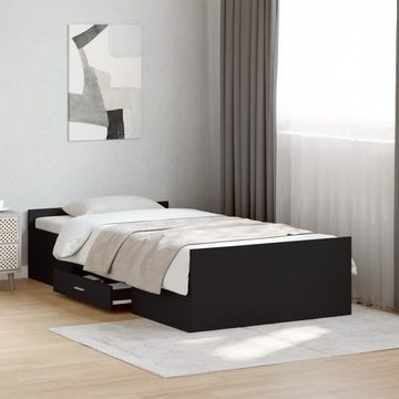 vidaXL Bett Bettgestell mit Schubladen Schwarz 100x200 cm Holzwerkstoff