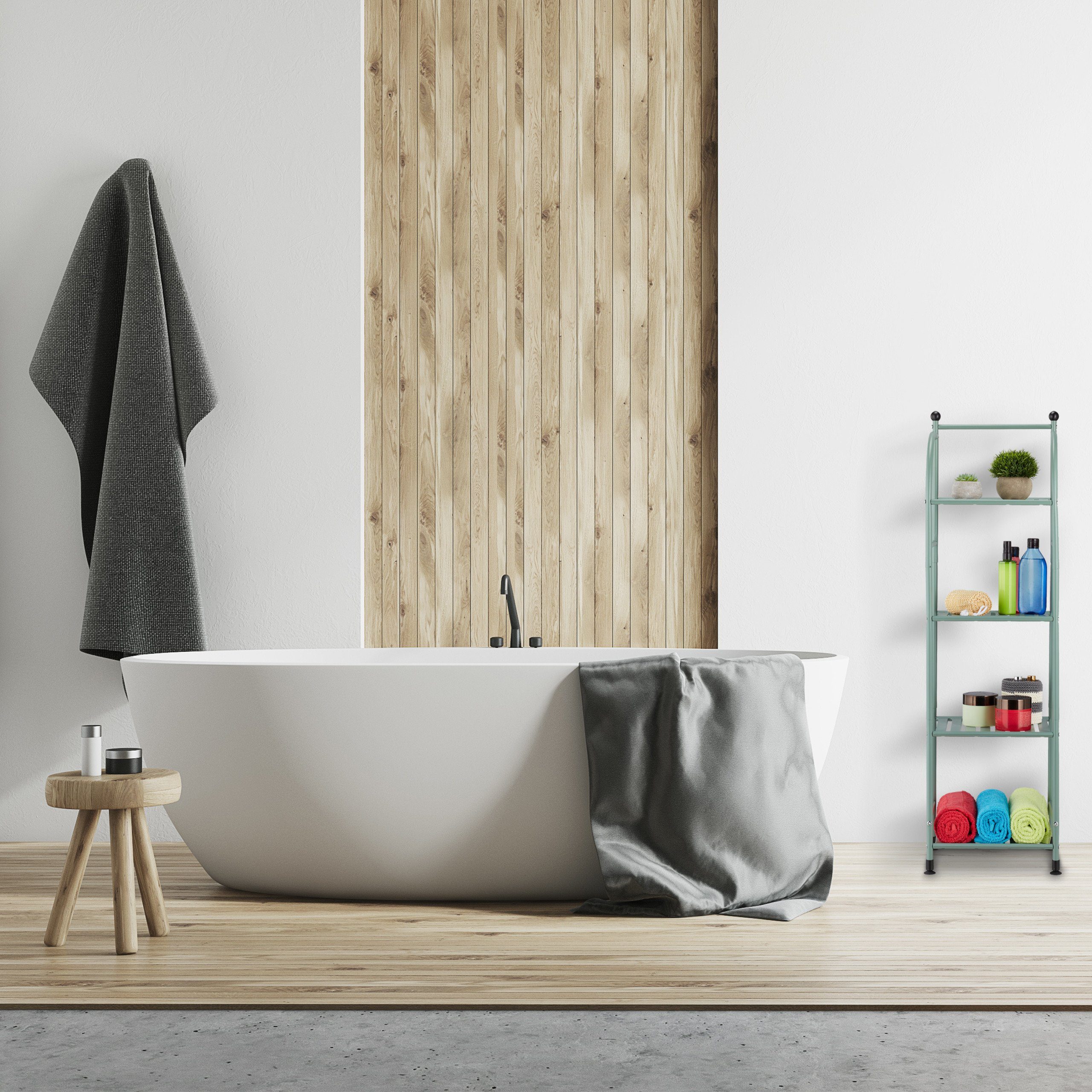 relaxdays Standregal Schmales Standregal mit 4 günstig online kaufen